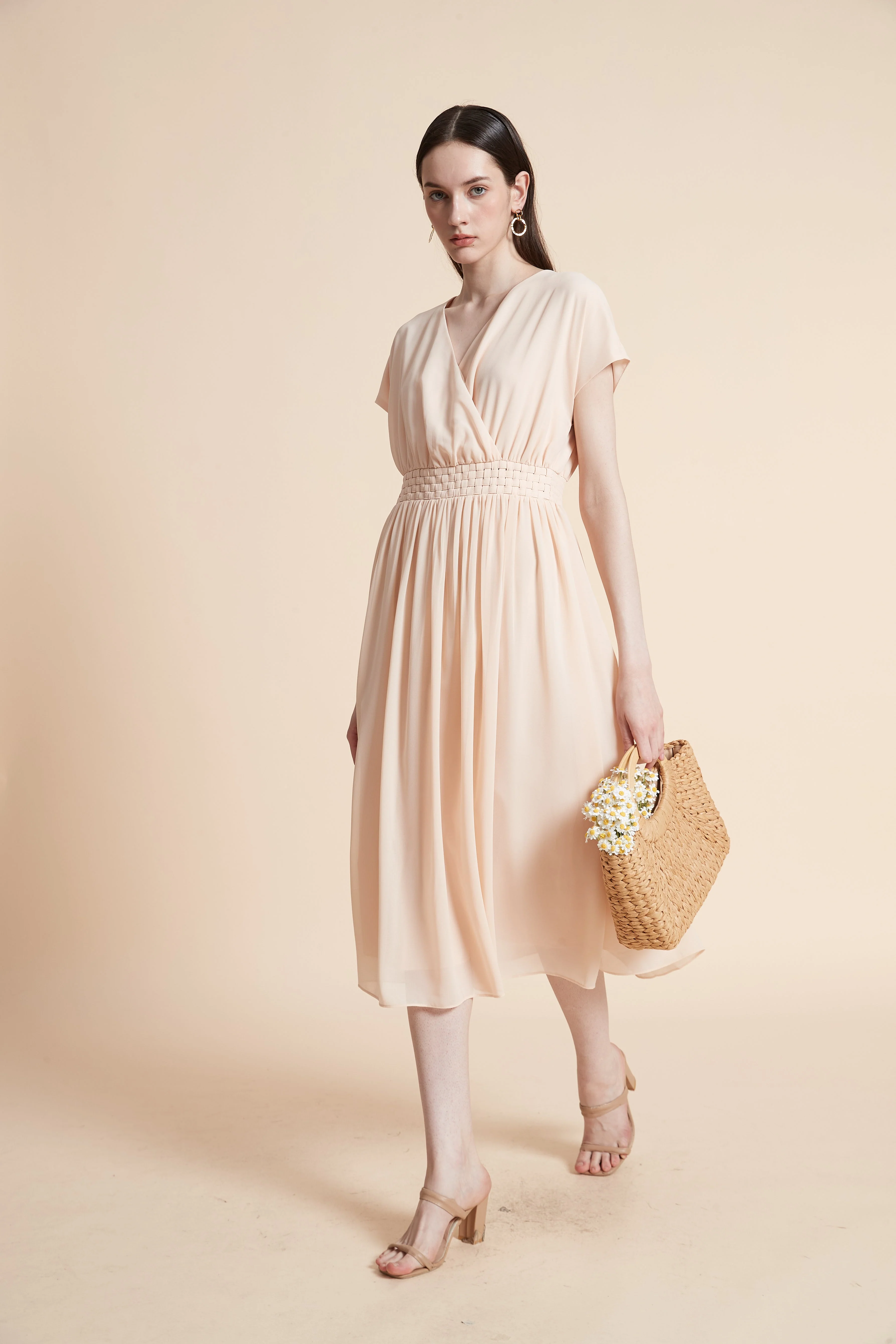 Simple Short Sleeve Midi Dress