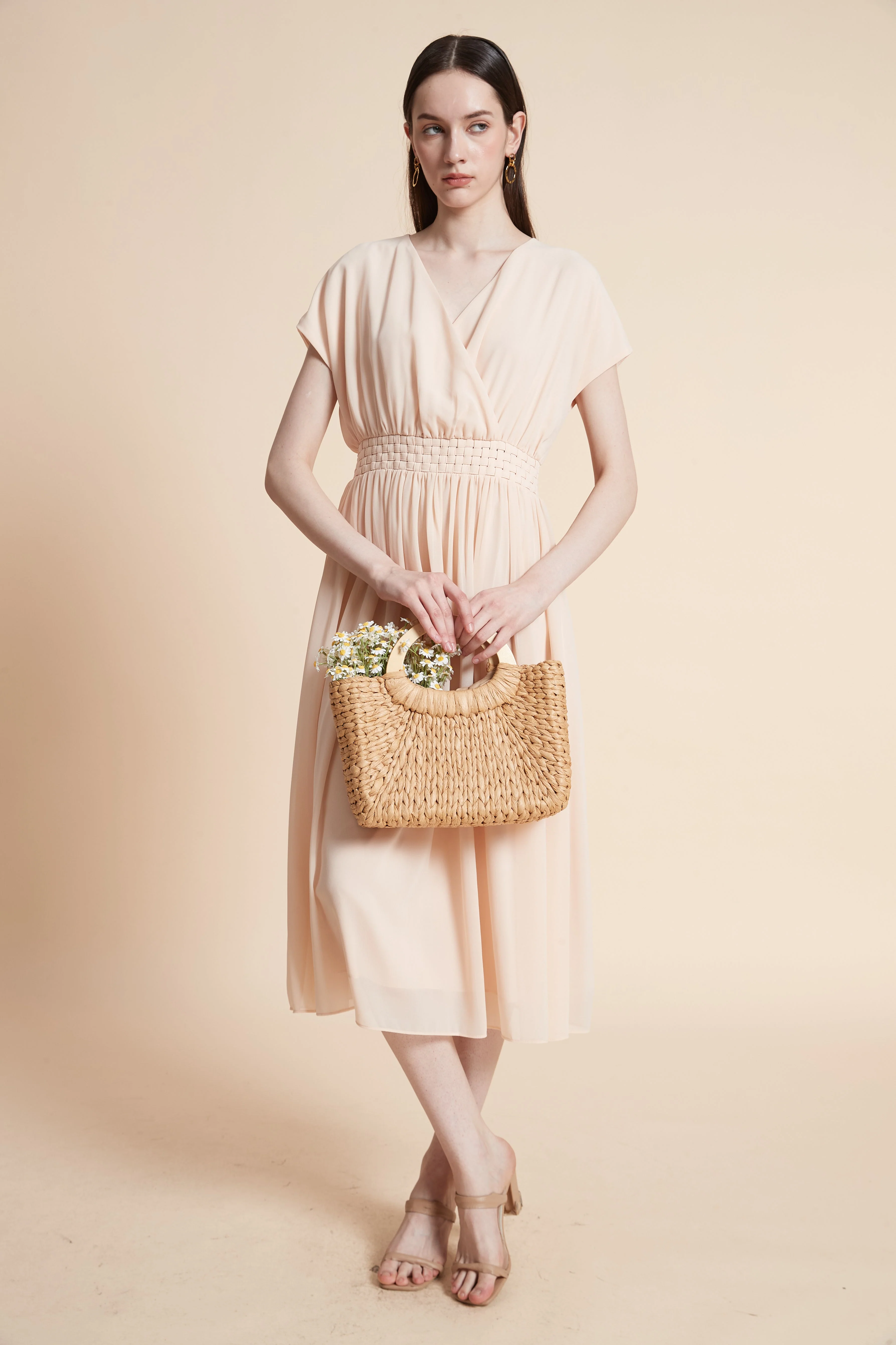 Simple Short Sleeve Midi Dress - Image 3