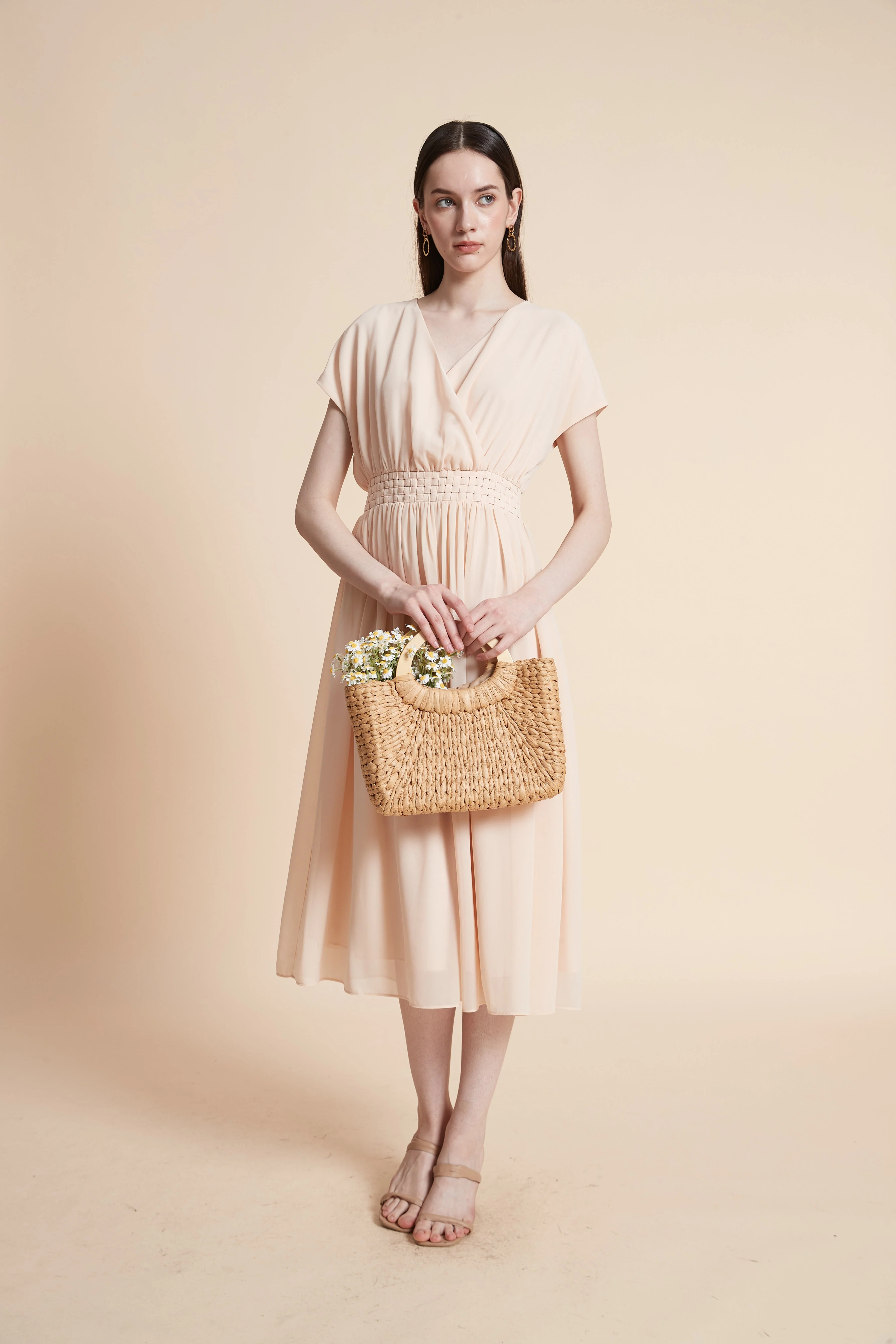 Simple Short Sleeve Midi Dress - Image 4