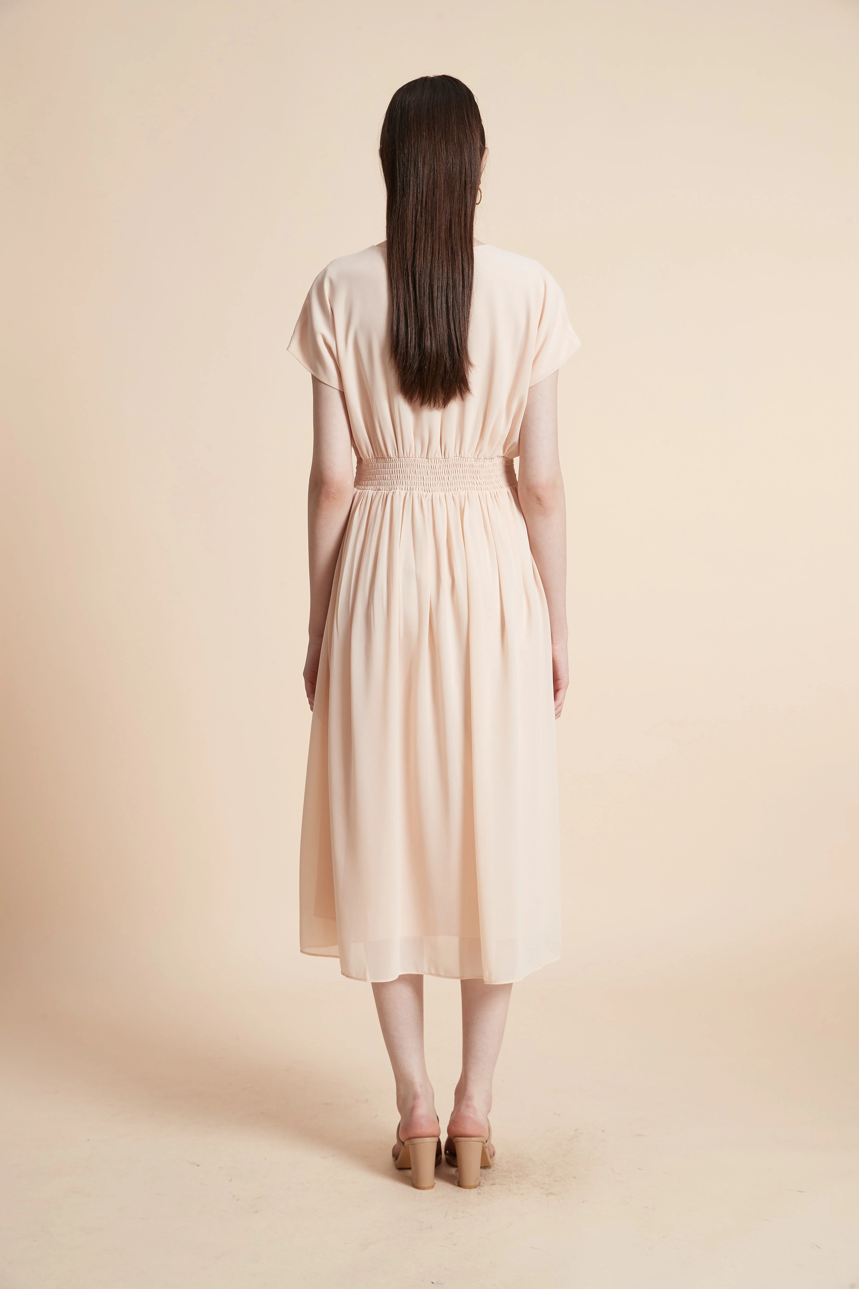 Simple Short Sleeve Midi Dress - Image 5