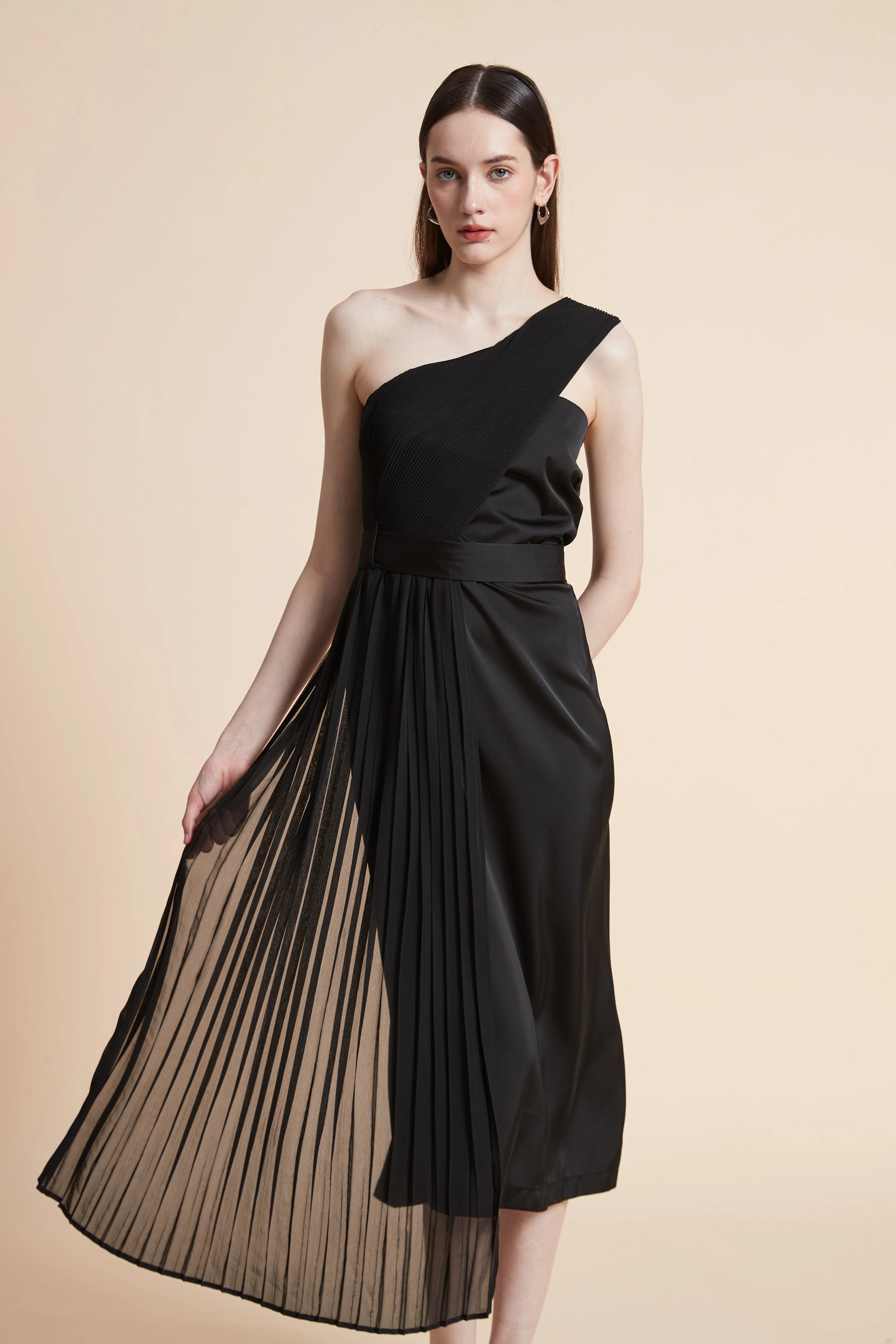 Printed Sleeveless Midi Dress with Off-Shoulder Design - Image 2