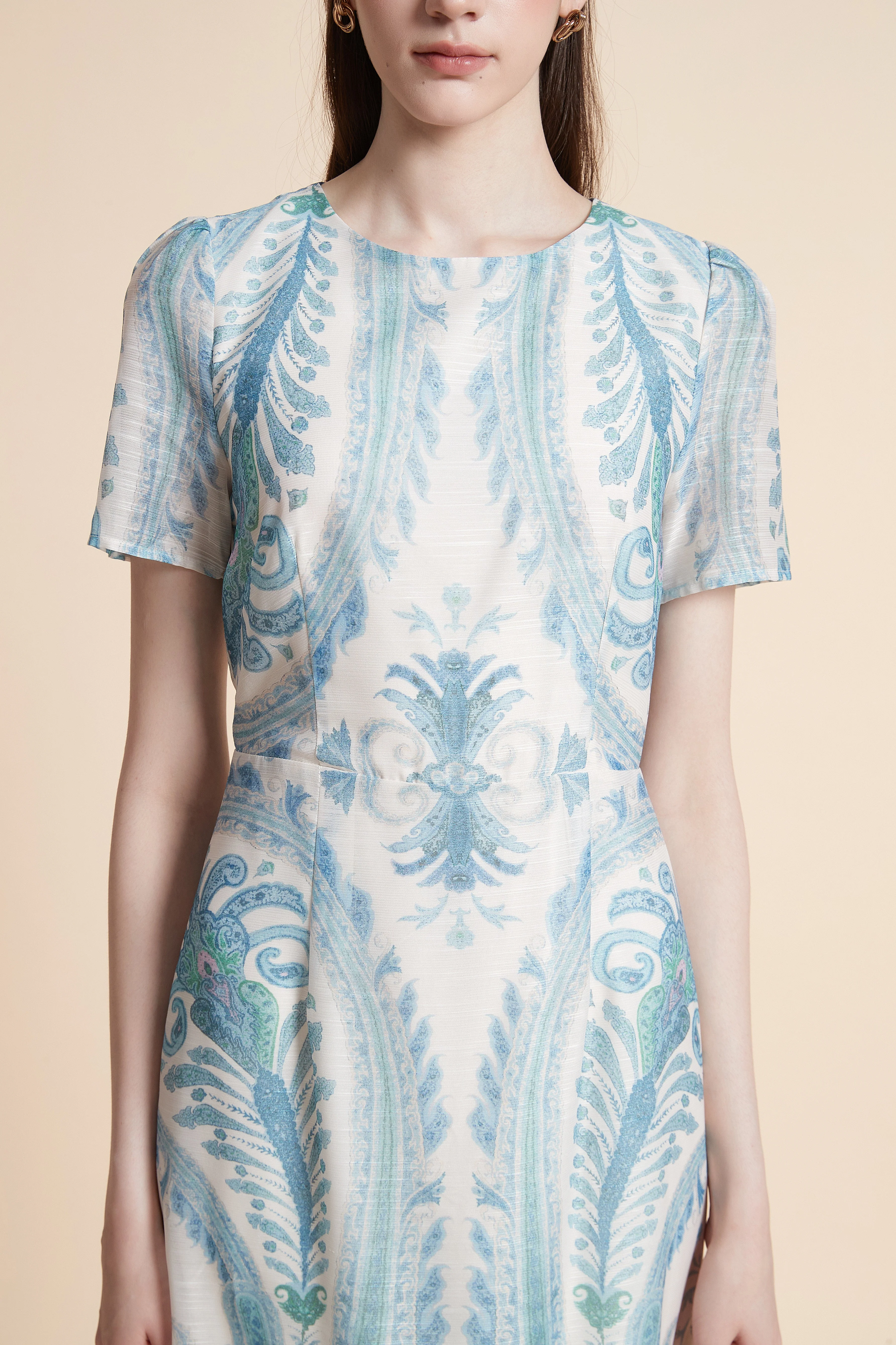 Short Sleeve Printed Midi Dress - Image 4