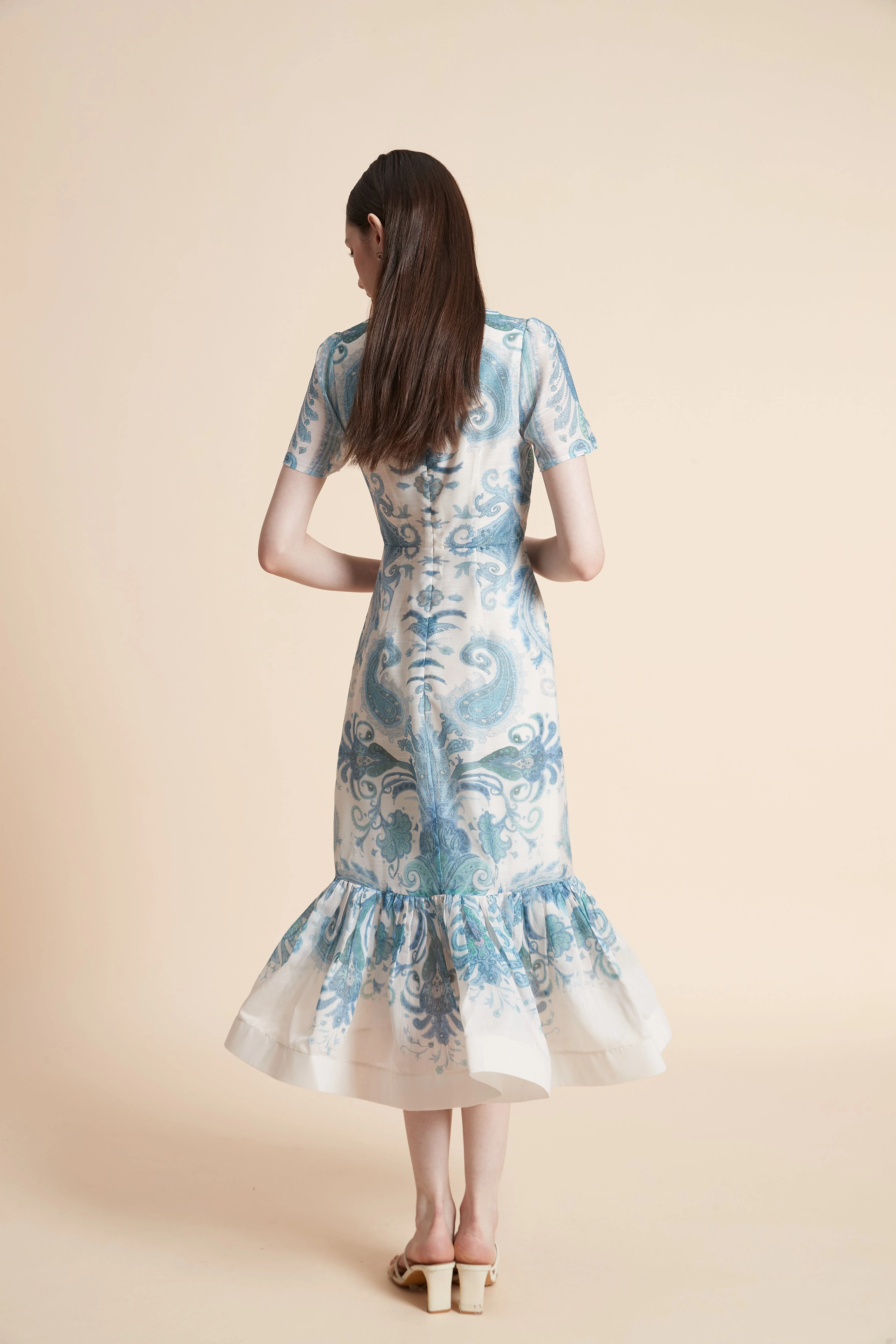 Short Sleeve Printed Midi Dress - Image 6