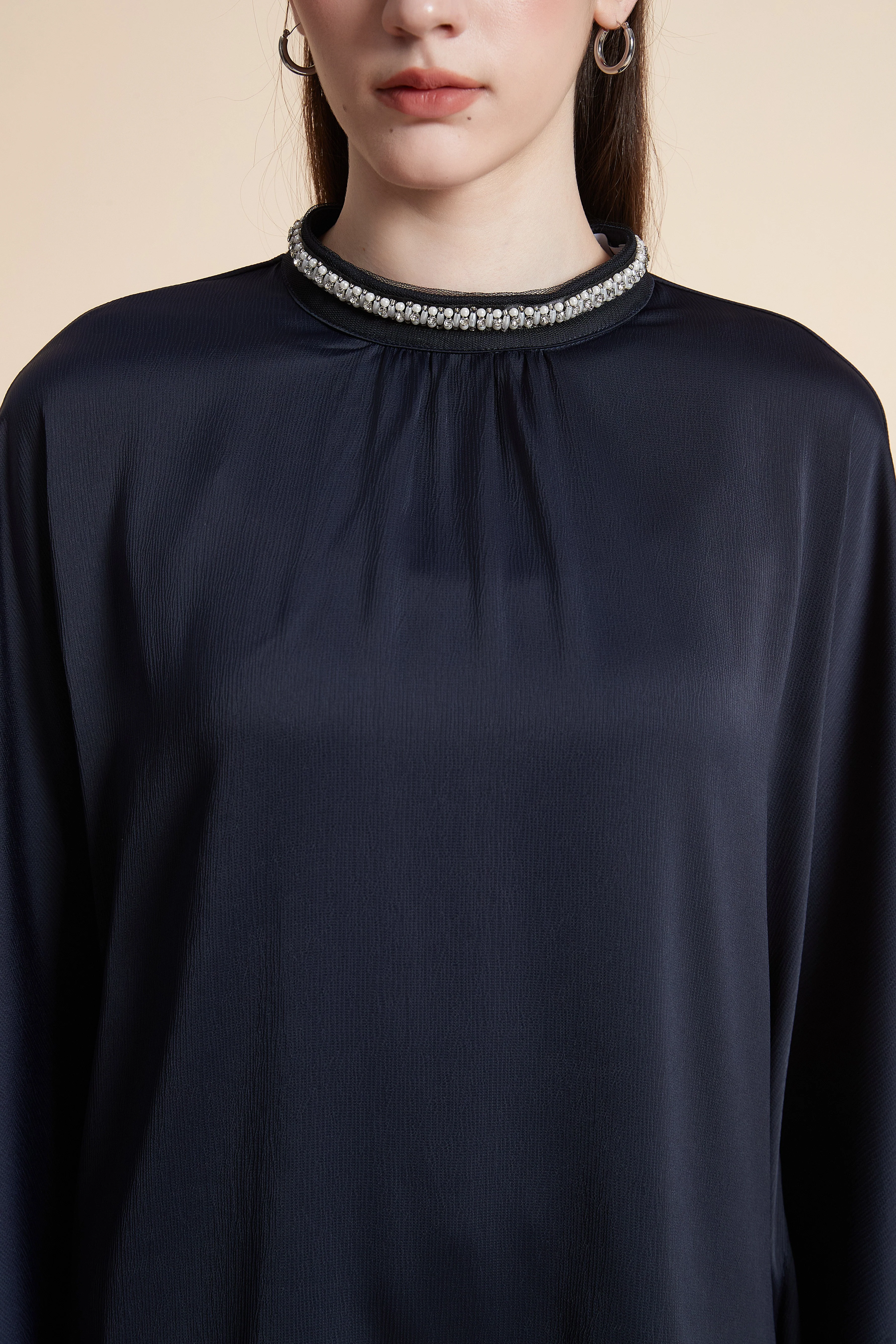 Solid Color Butterfly Sleeve Blouse - Image 5