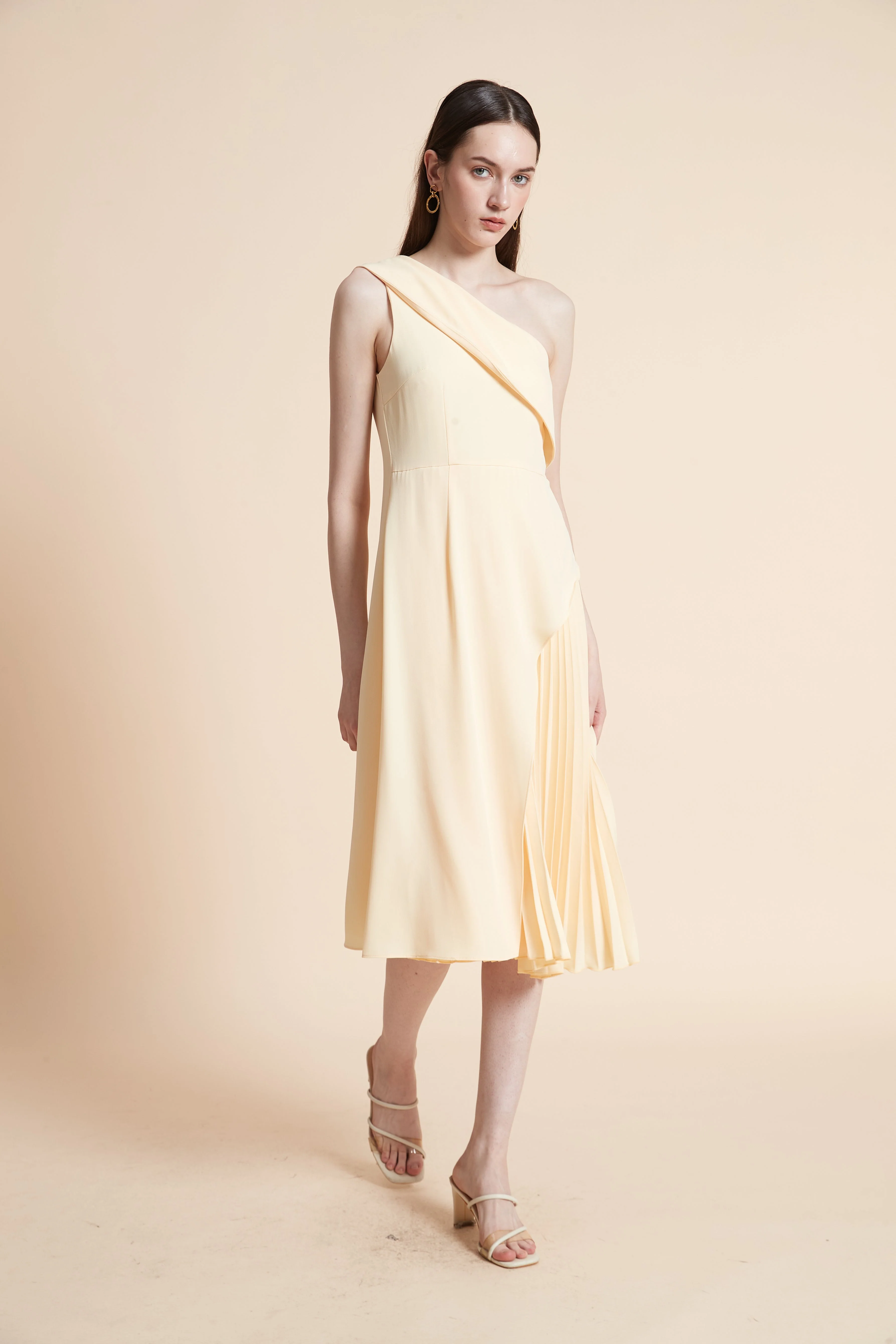 Off-Shoulder Sleeveless Midi Dress - Image 3