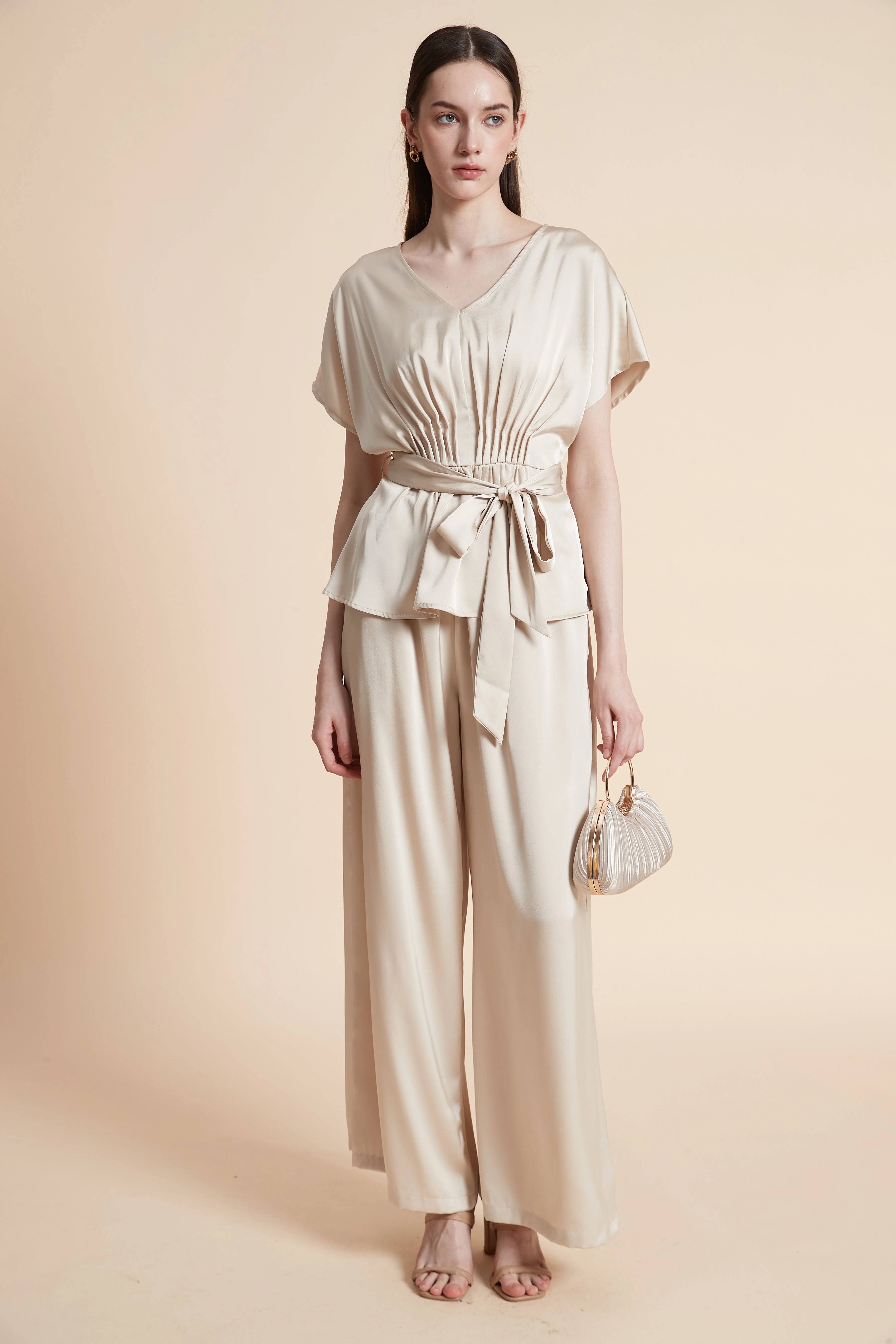 Solid Short Sleeve Blouse - Image 3