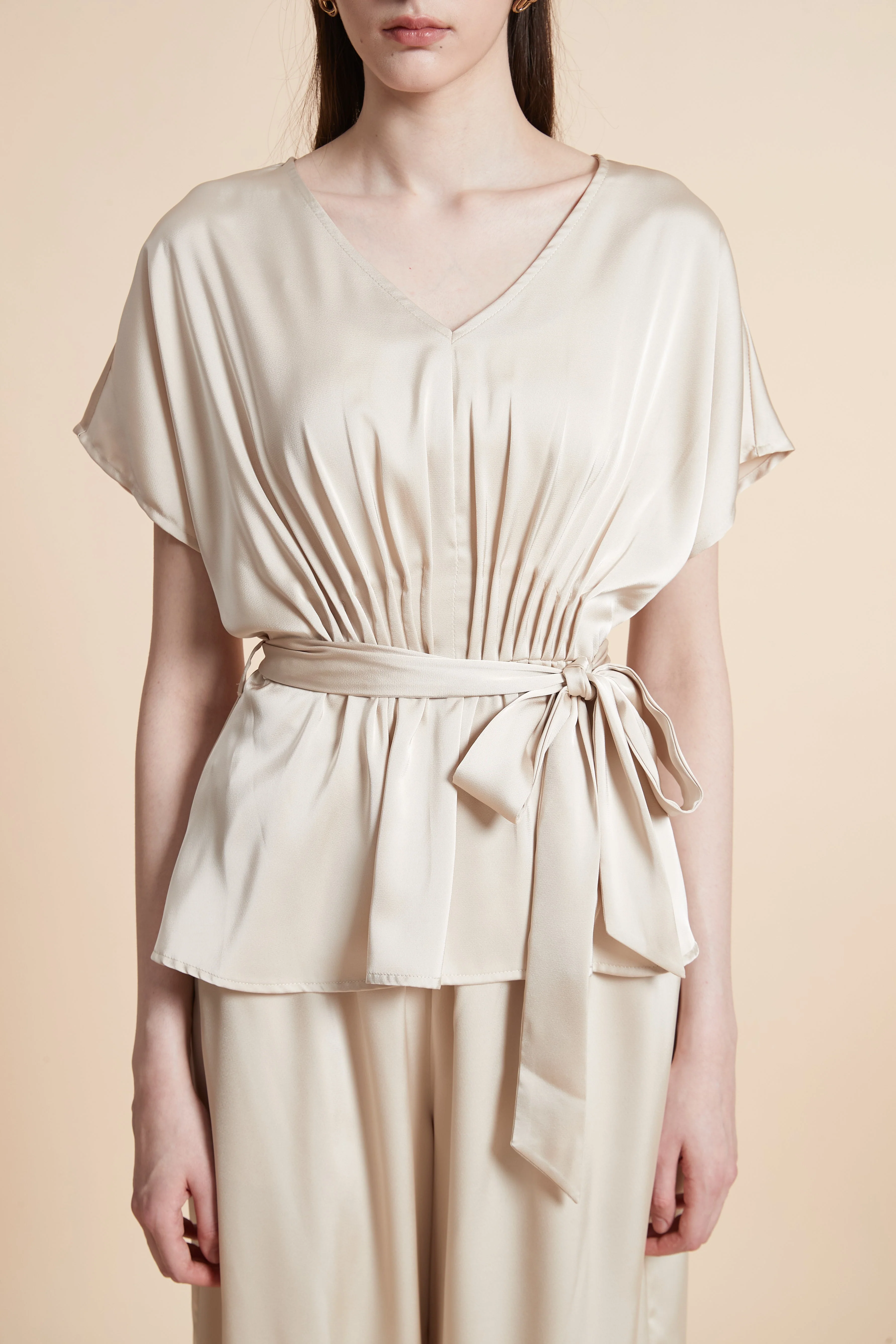 Solid Short Sleeve Blouse - Image 5