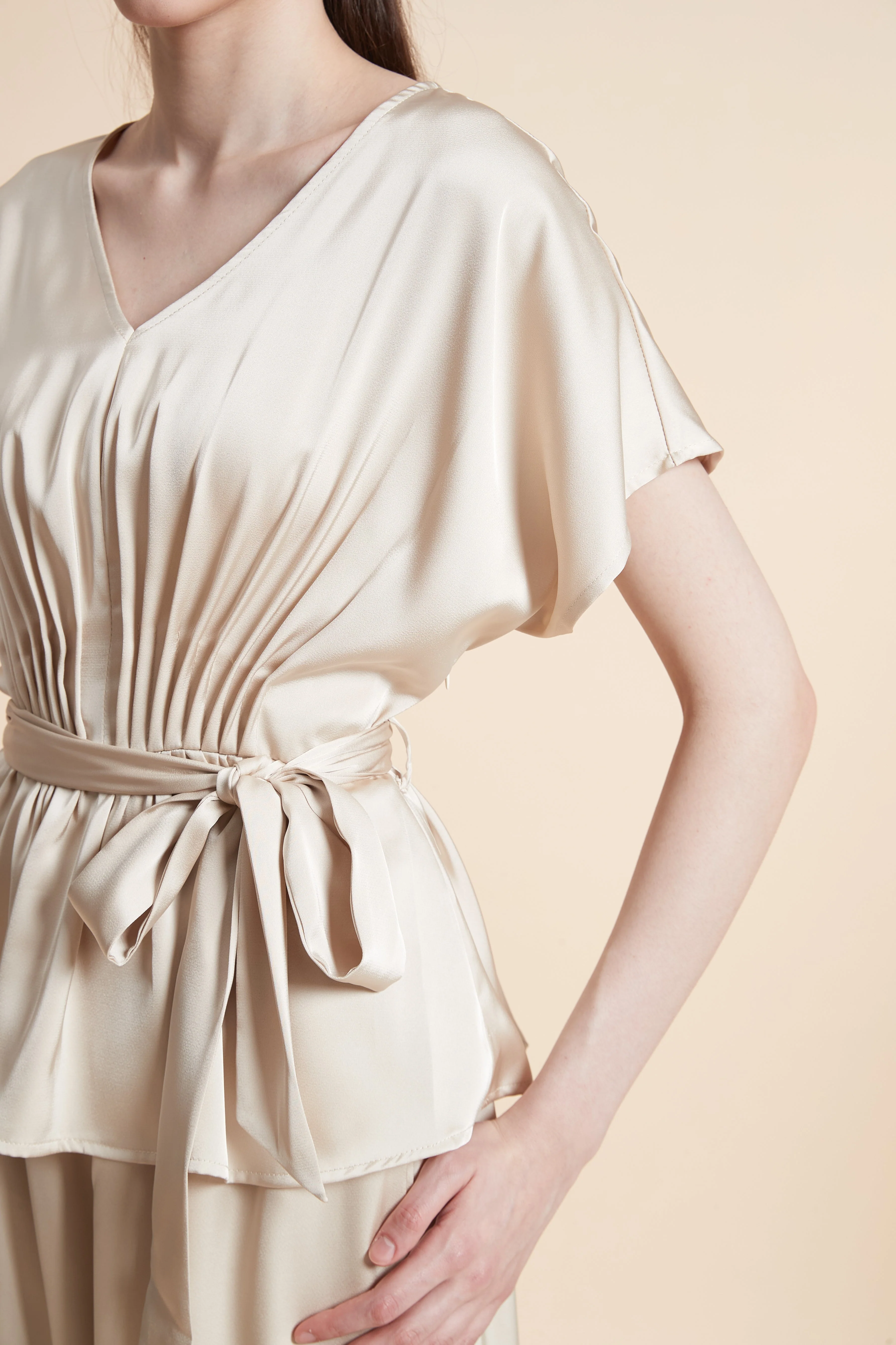 Solid Short Sleeve Blouse - Image 6