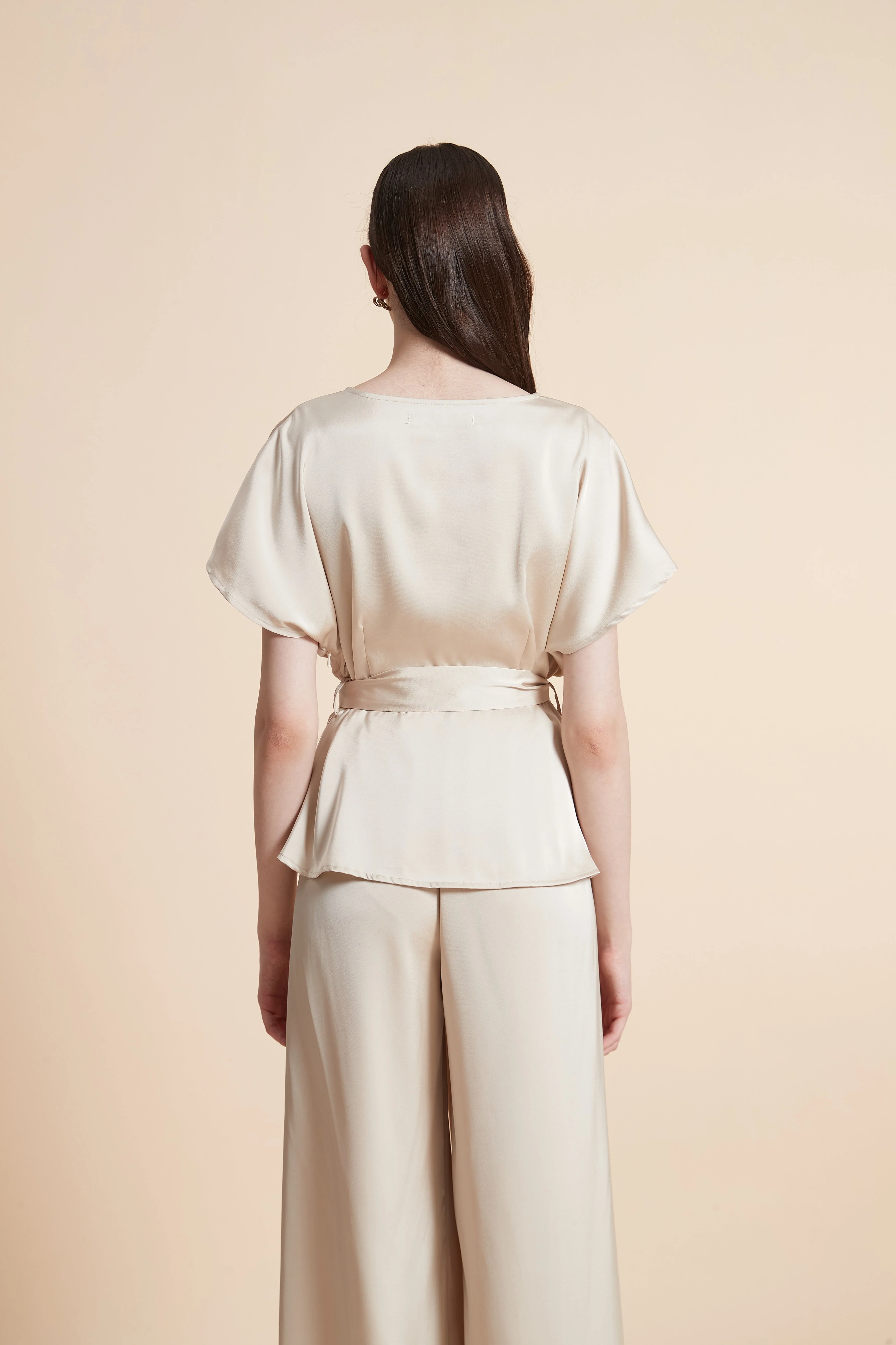Solid Short Sleeve Blouse - Image 7