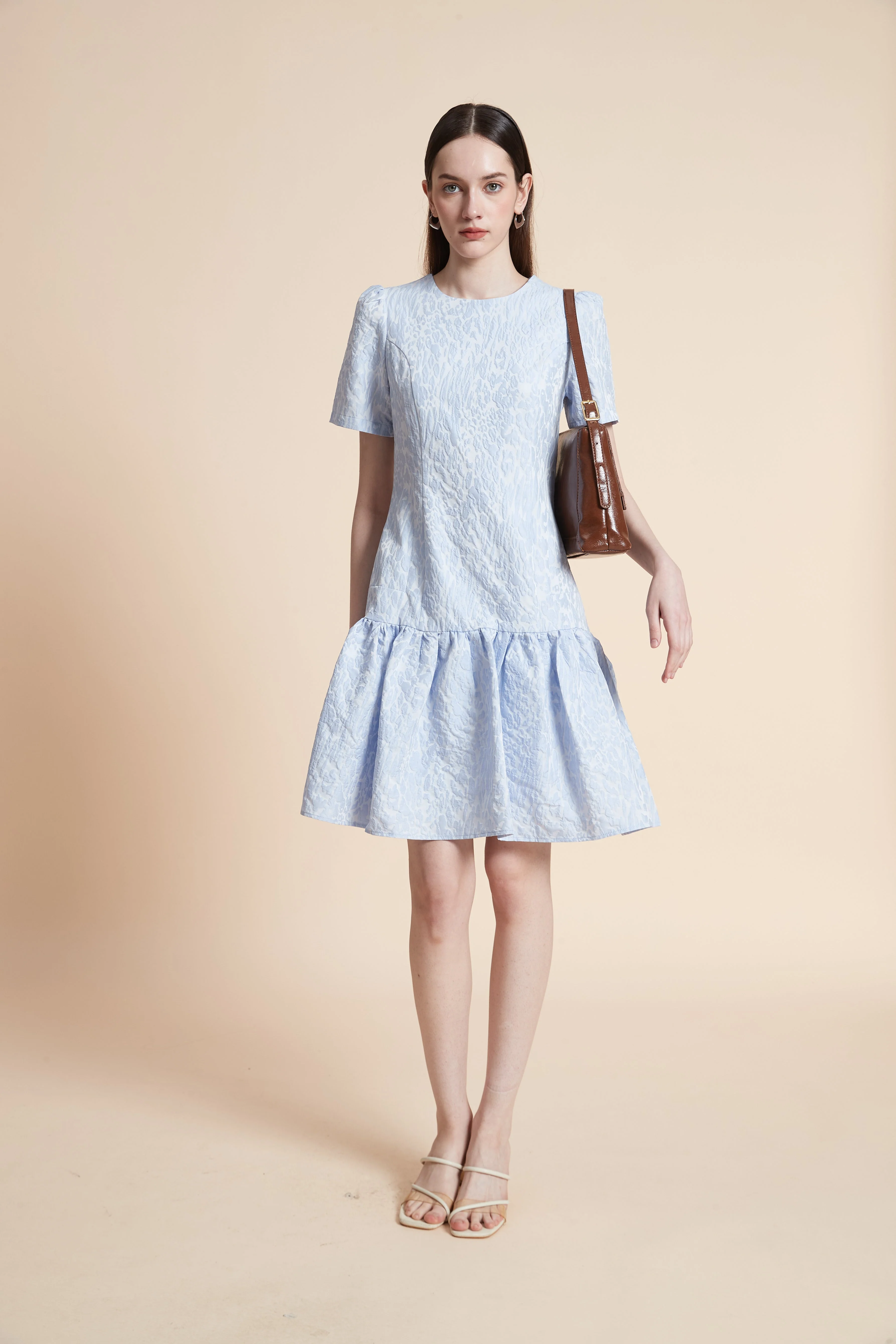 Knee-Length Embroidered Dress