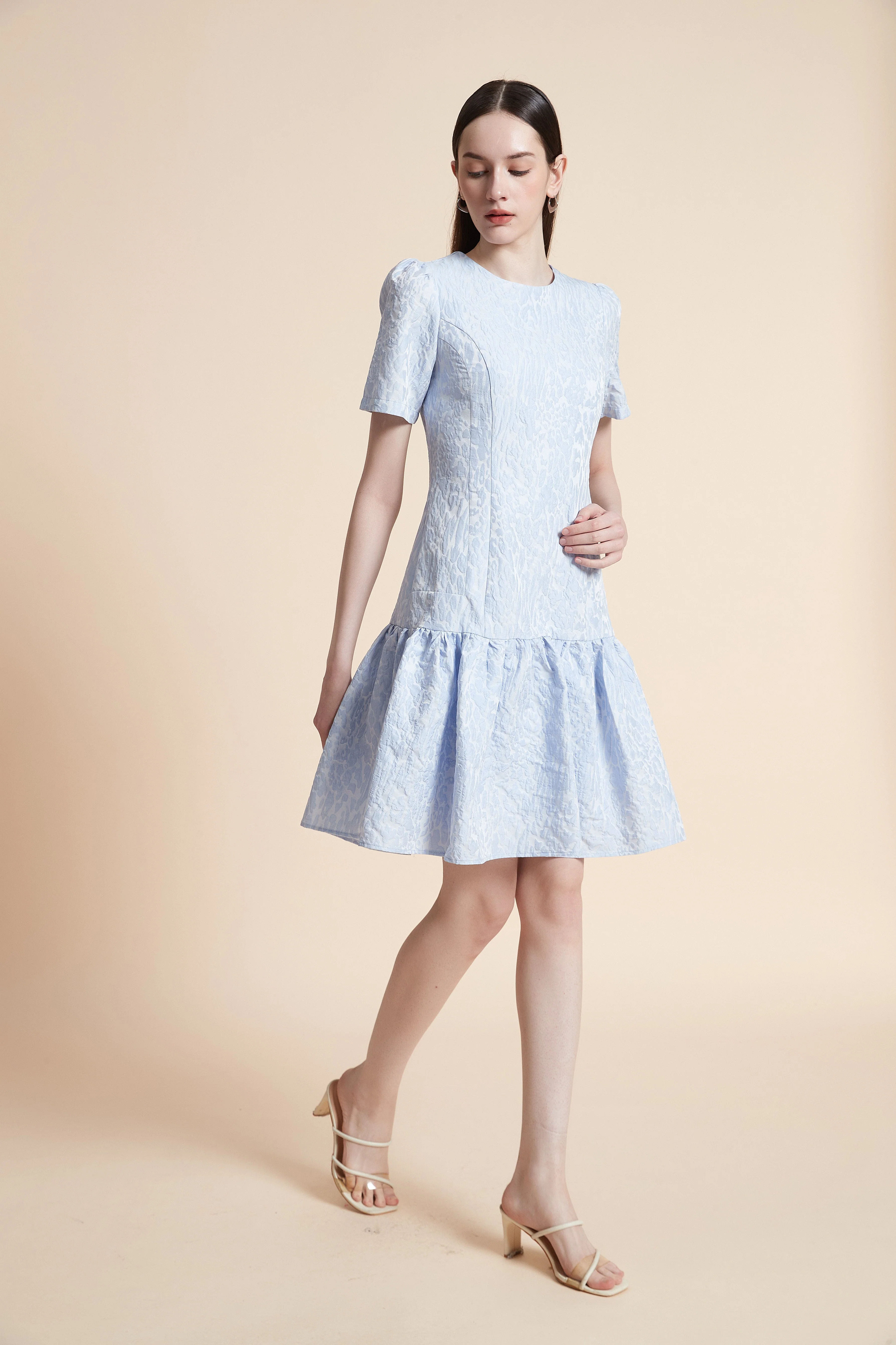 Knee-Length Embroidered Dress - Image 3