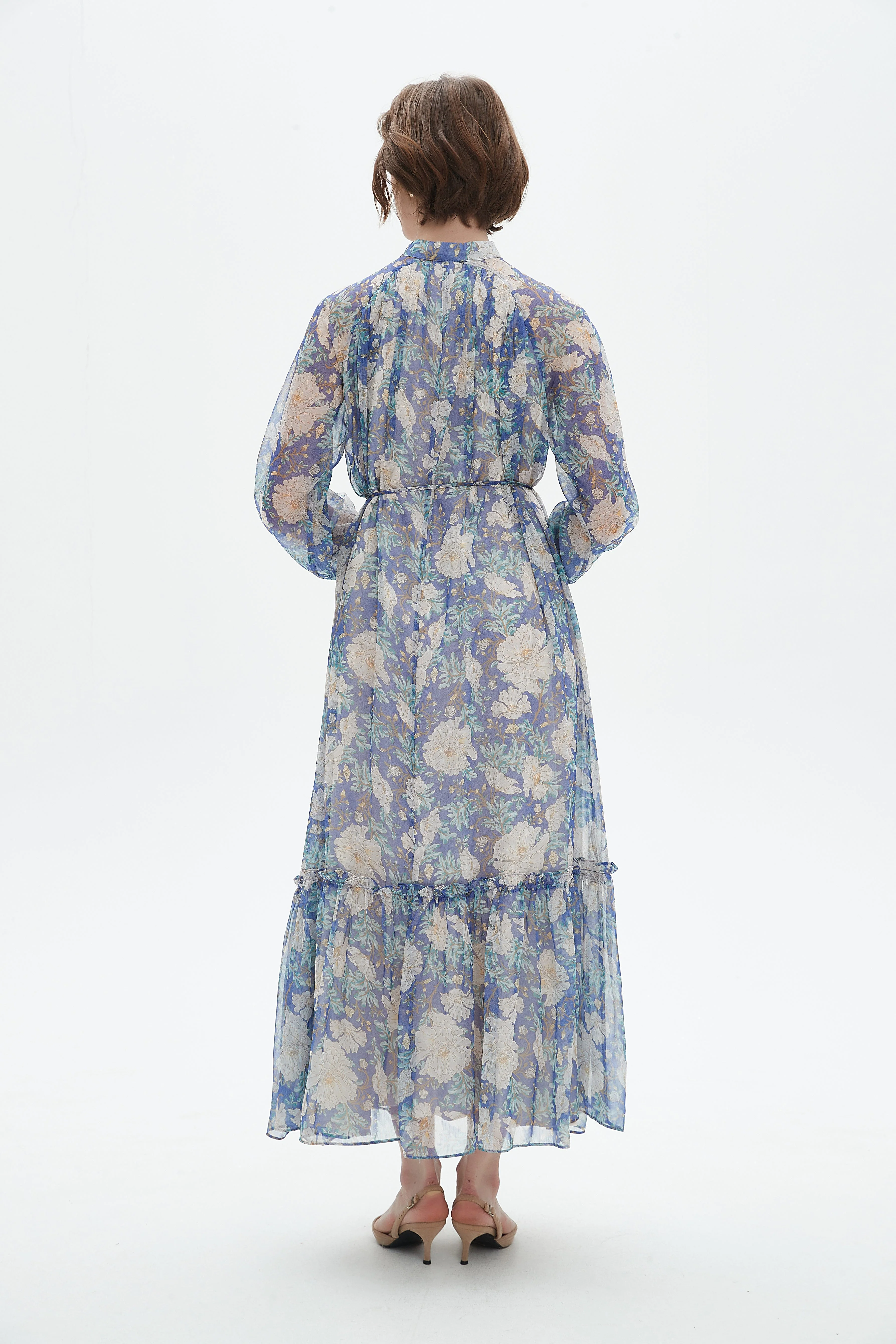Floral Long-Sleeve Midi Dress - Image 6