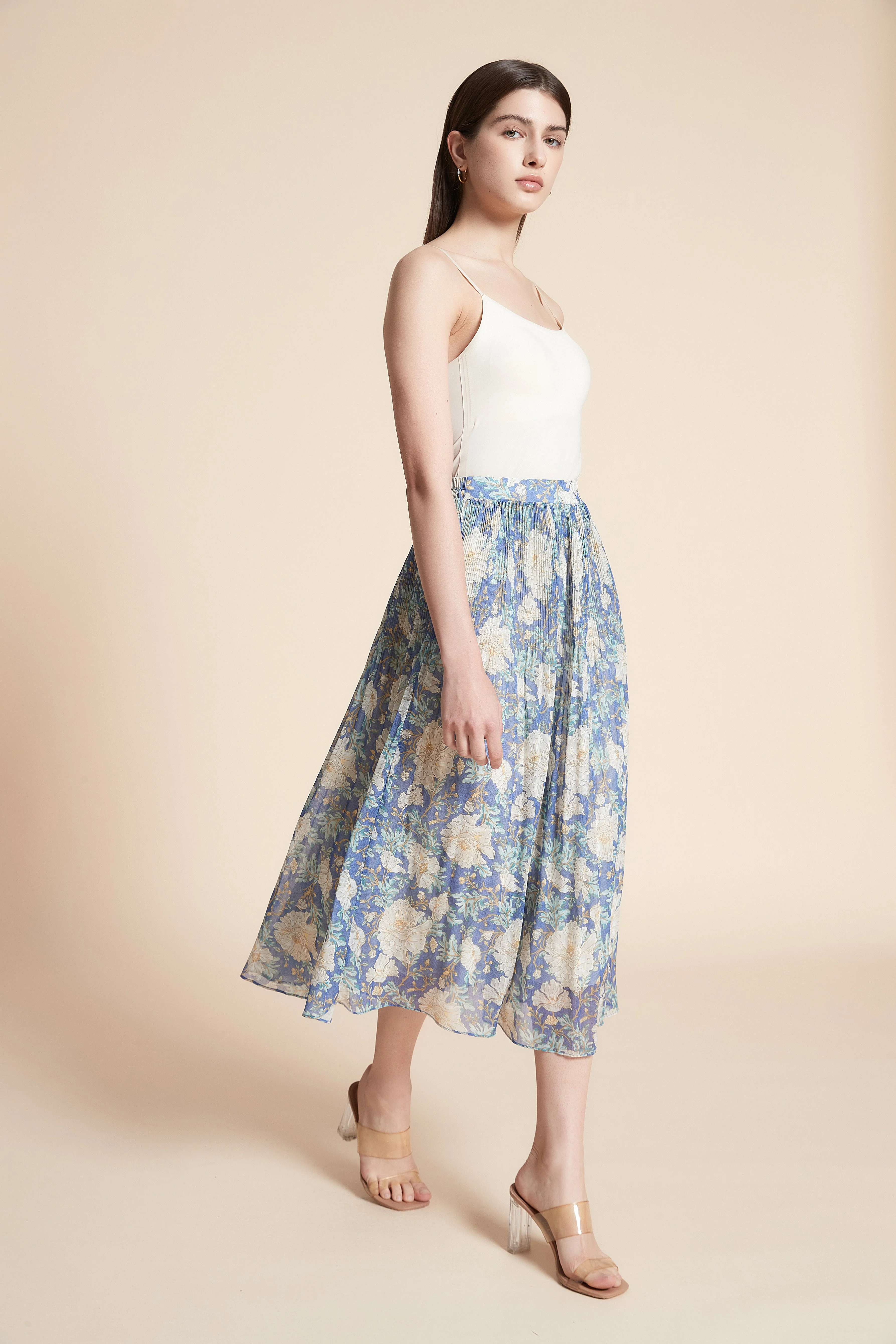 Wide Cut Printed Midi Skirt - Image 2
