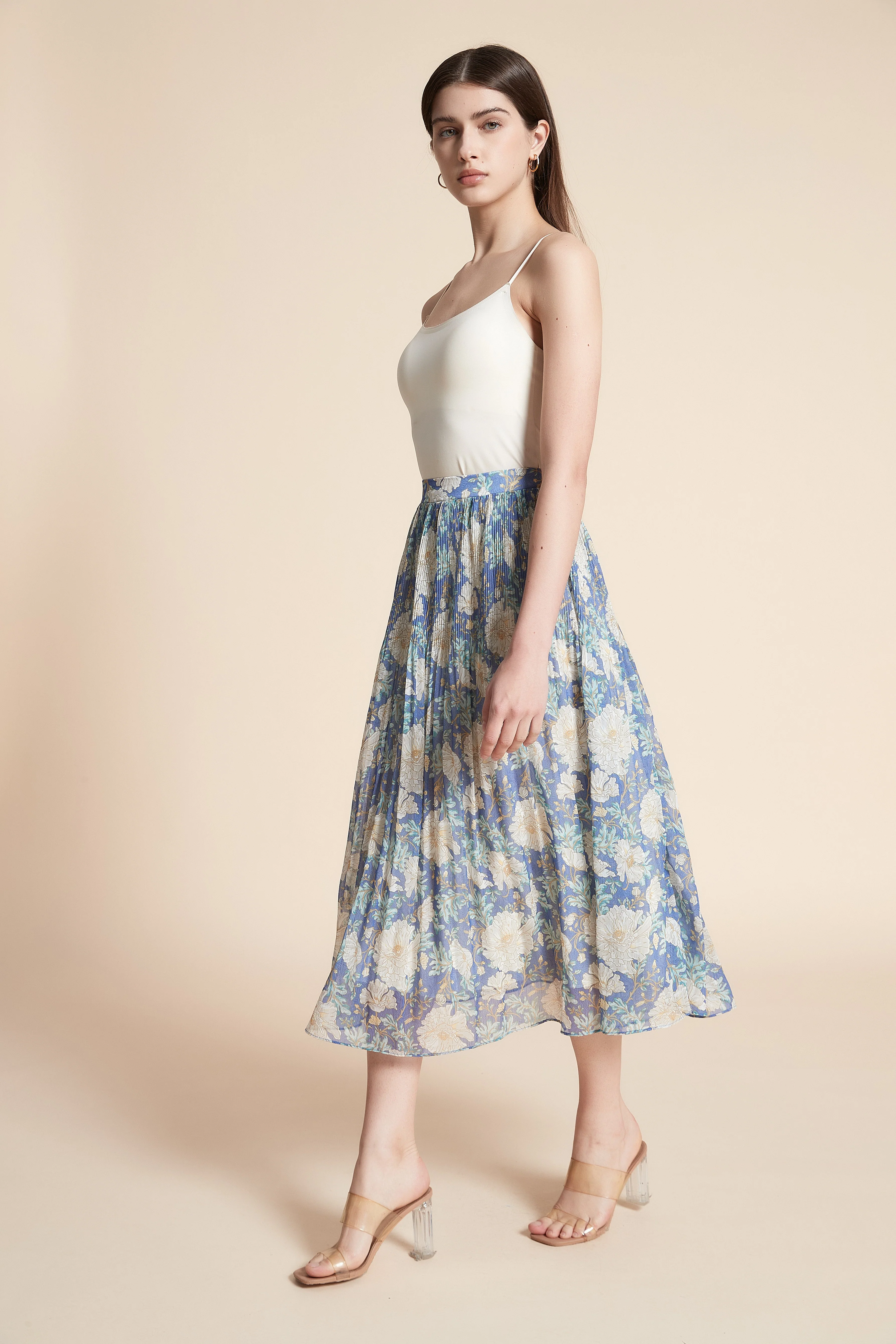 Wide Cut Printed Midi Skirt - Image 3