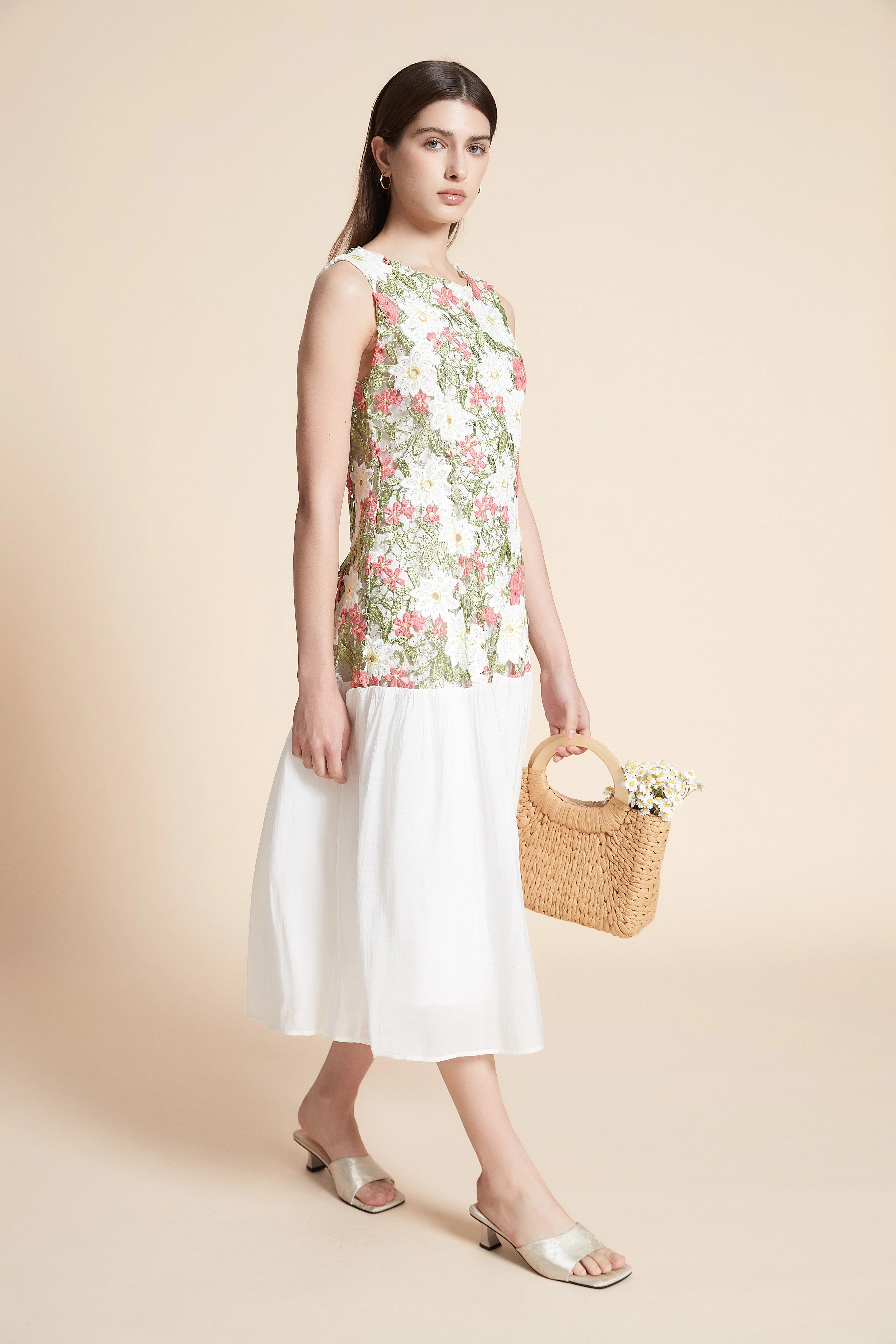 Sleeveless Printed Midi Dress - Image 3