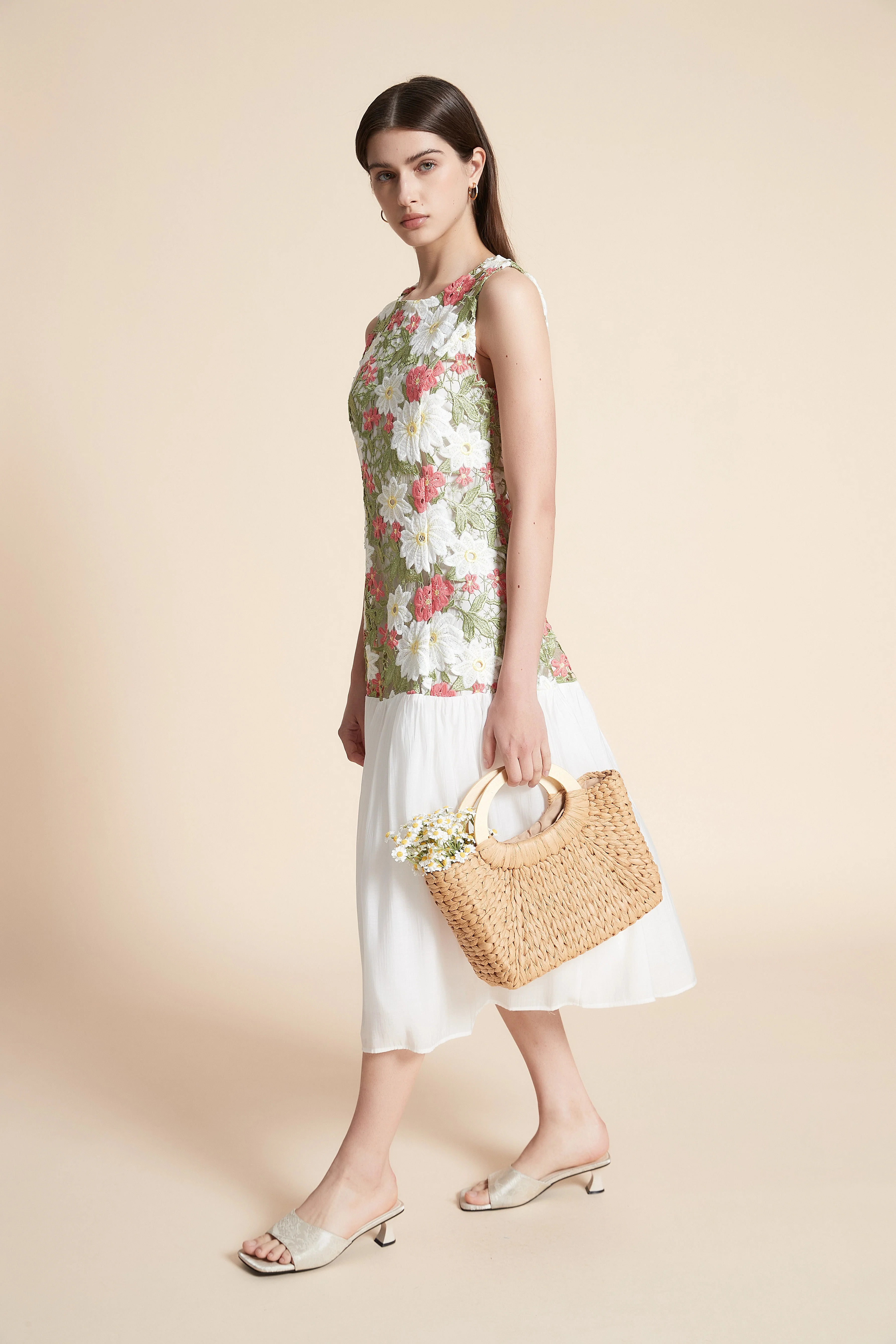 Sleeveless Printed Midi Dress - Image 4