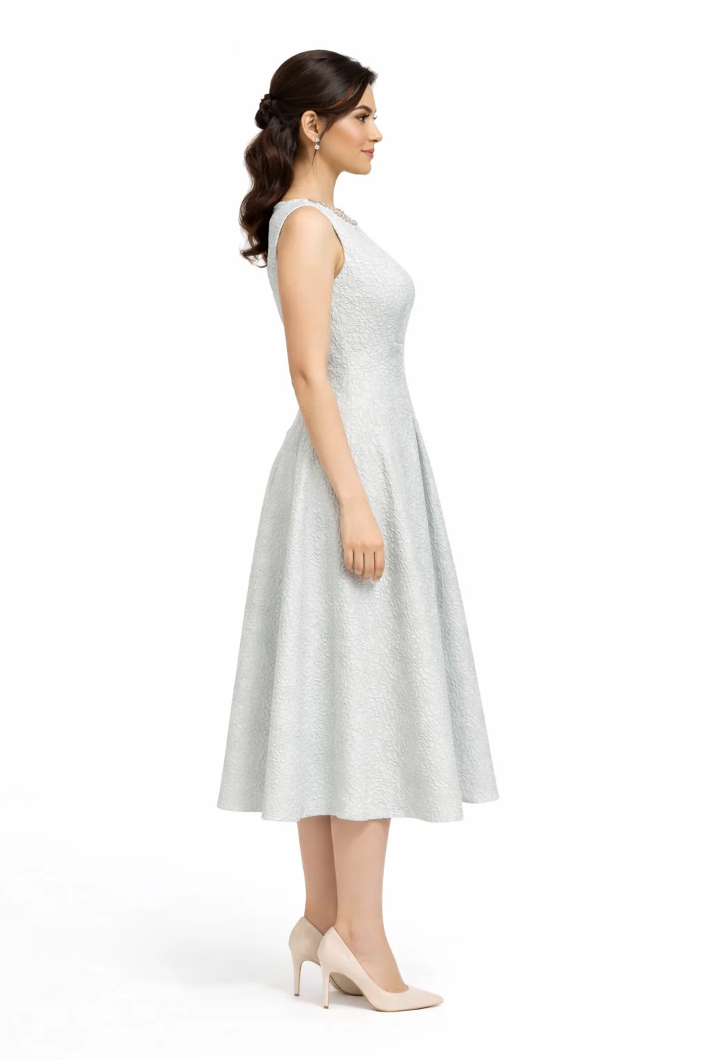 Sleeveless Plain Midi Dress - Image 2