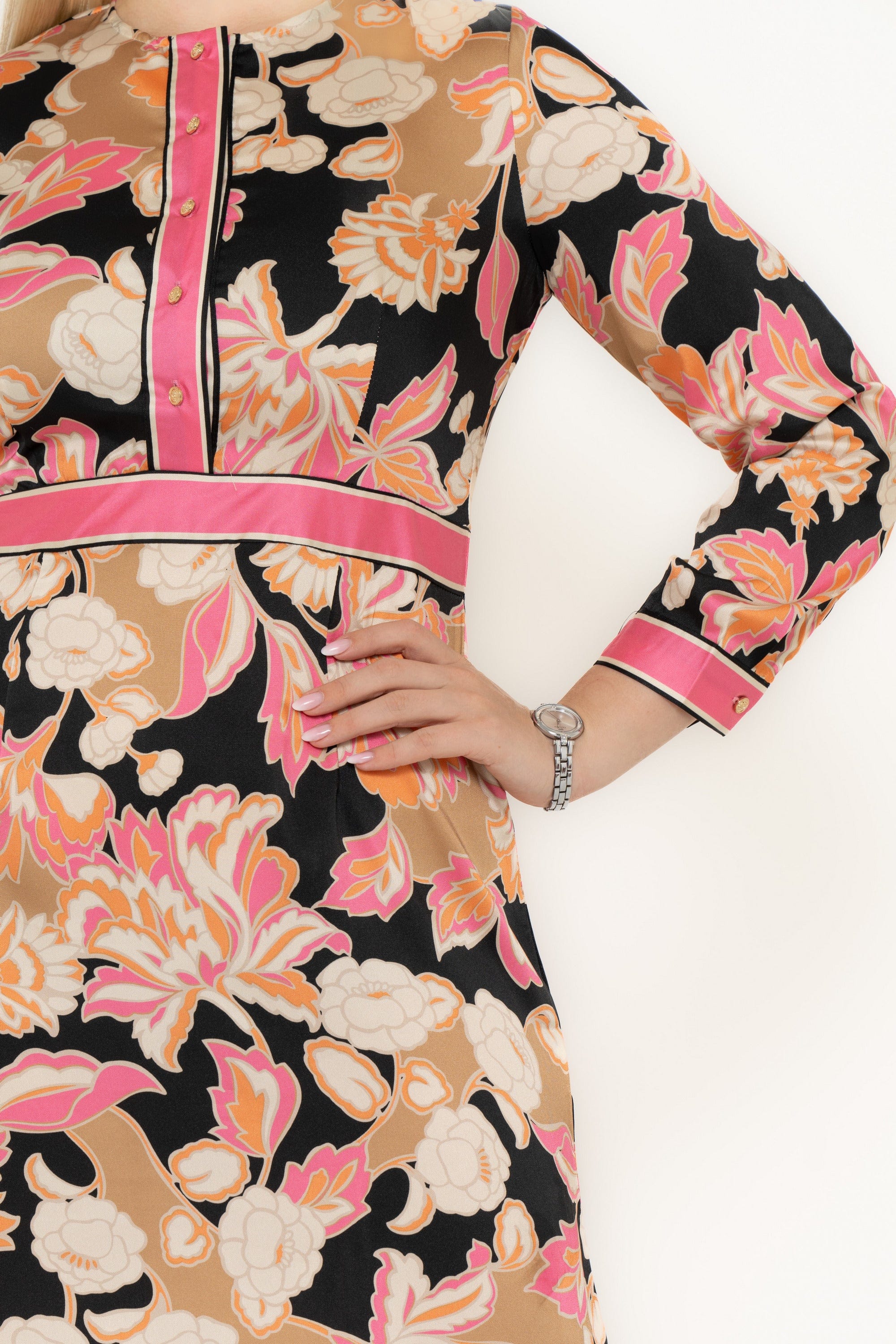 Floral Midi Dress With Long Sleeves - Image 4