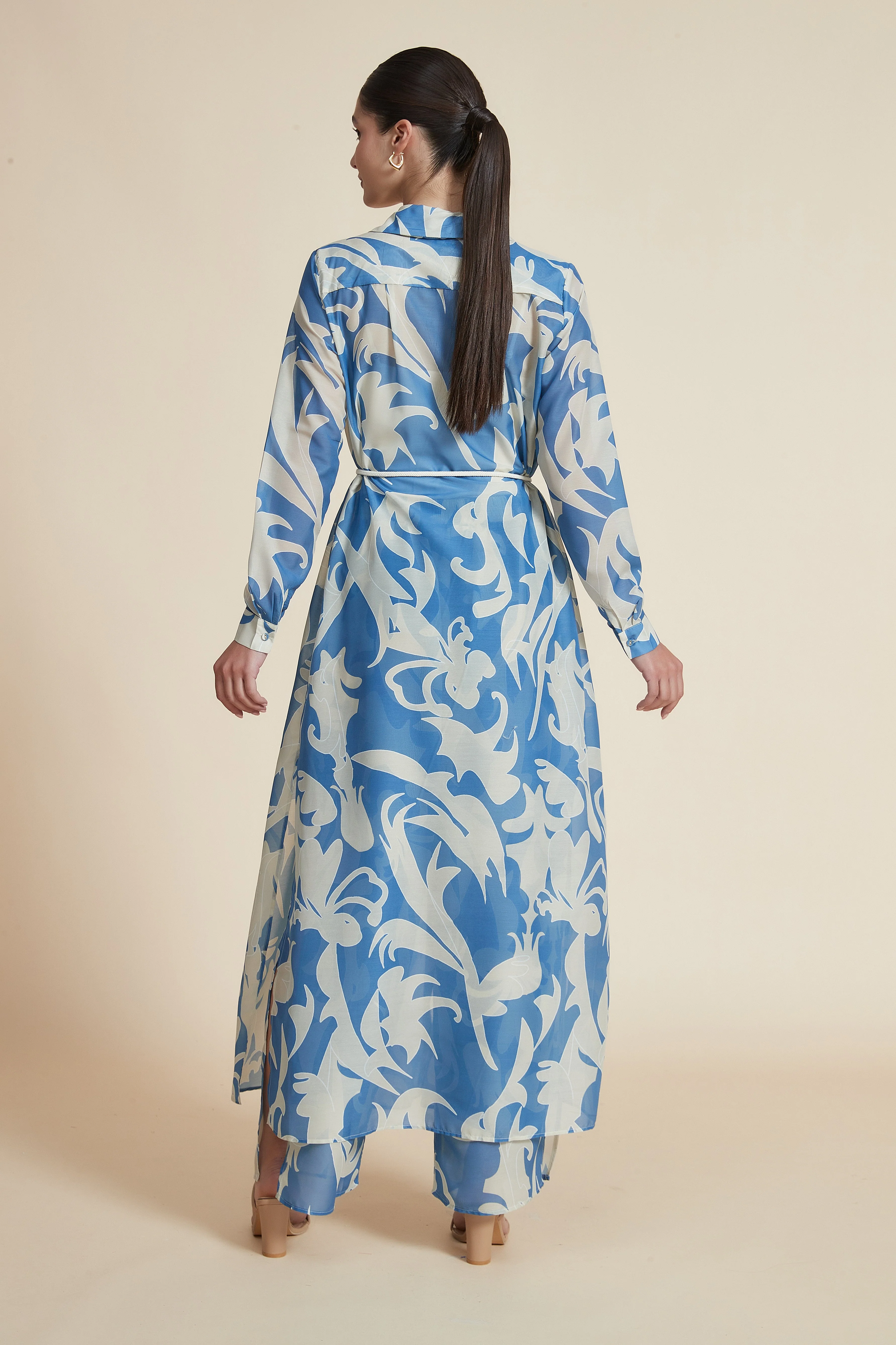 Floral Midi Dress with Long Sleeves - Image 3