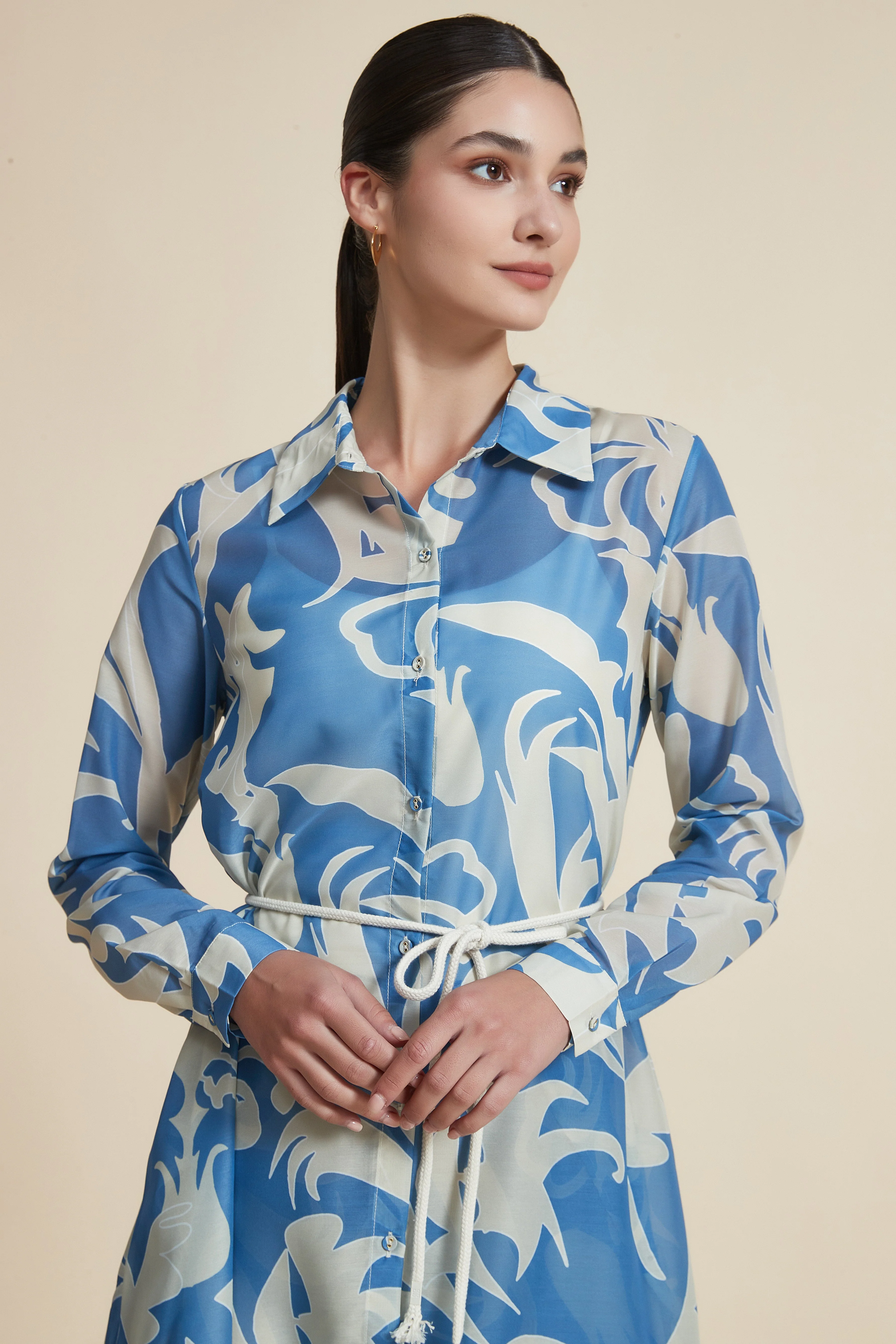 Floral Midi Dress with Long Sleeves - Image 5