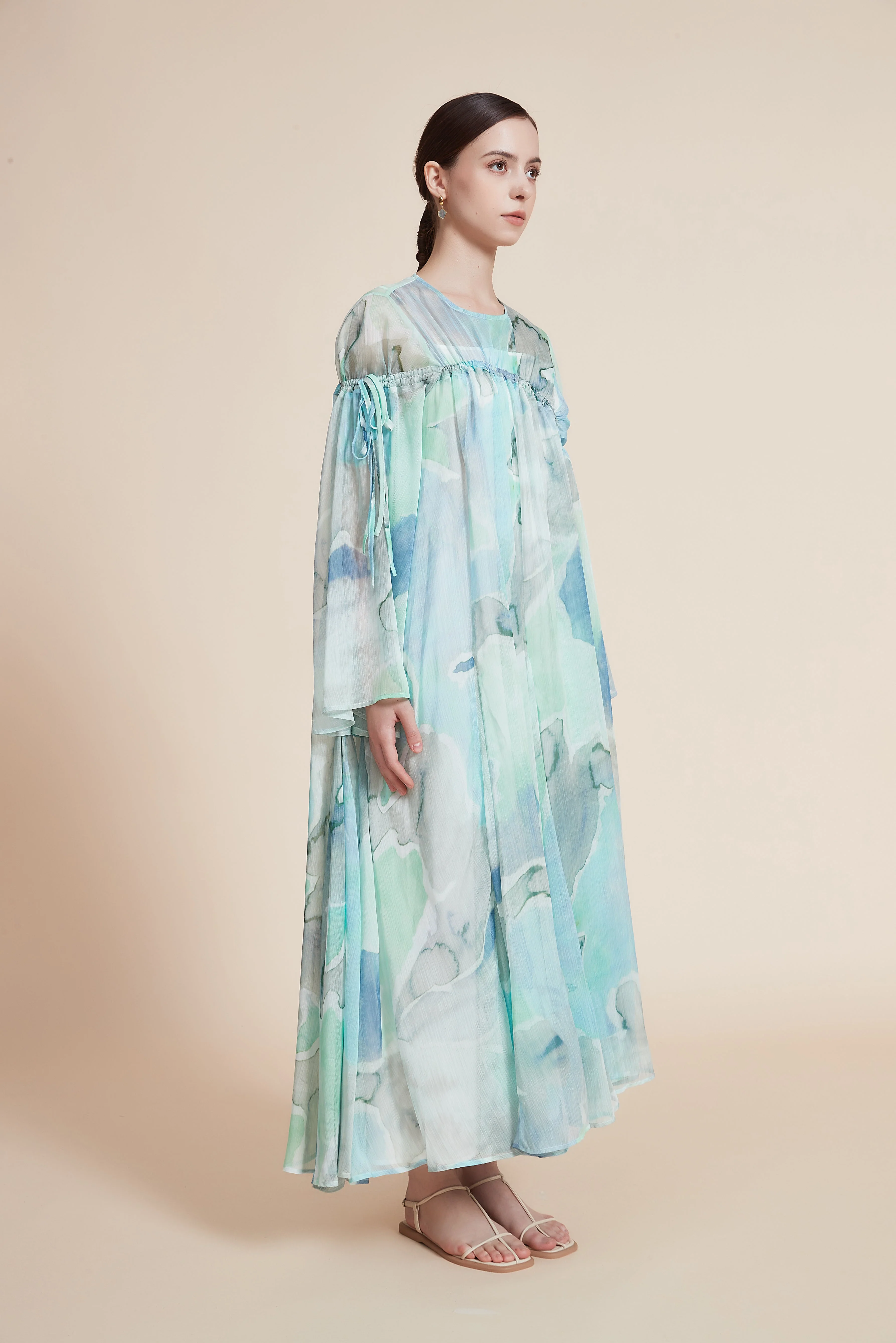 Long Ruffled Sleeve Dress - Image 2