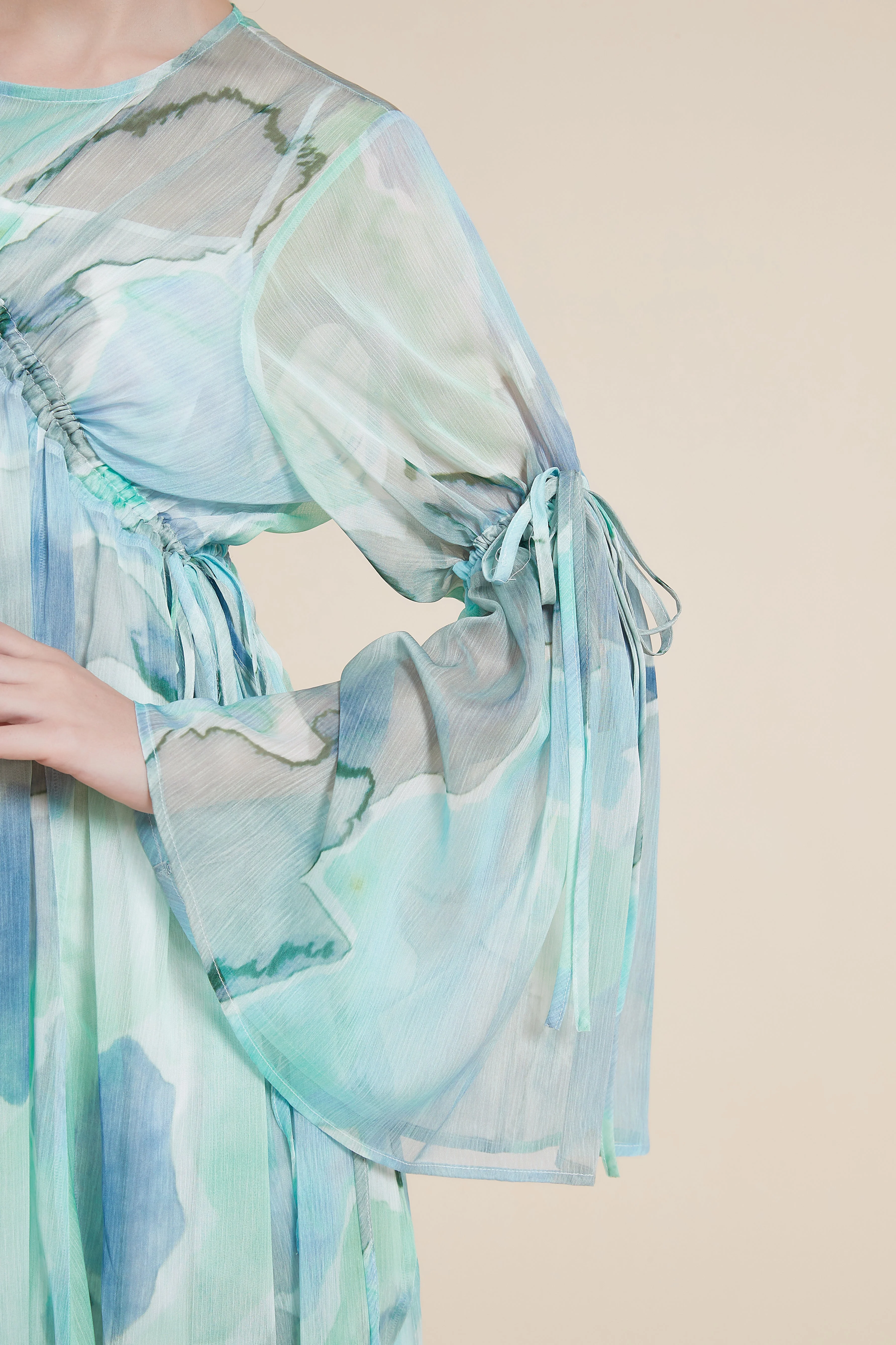 Long Ruffled Sleeve Dress - Image 5