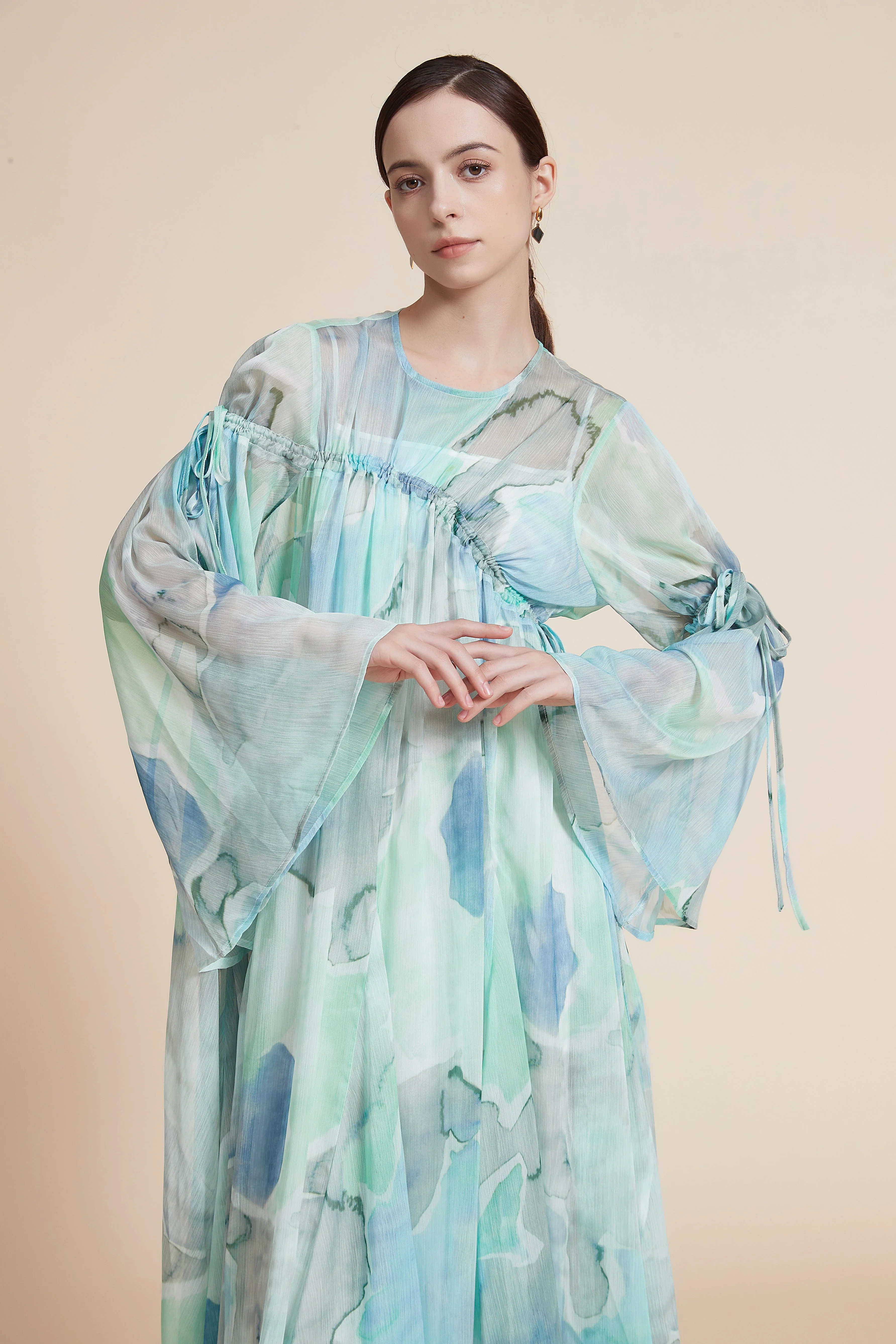 Long Ruffled Sleeve Dress - Image 6