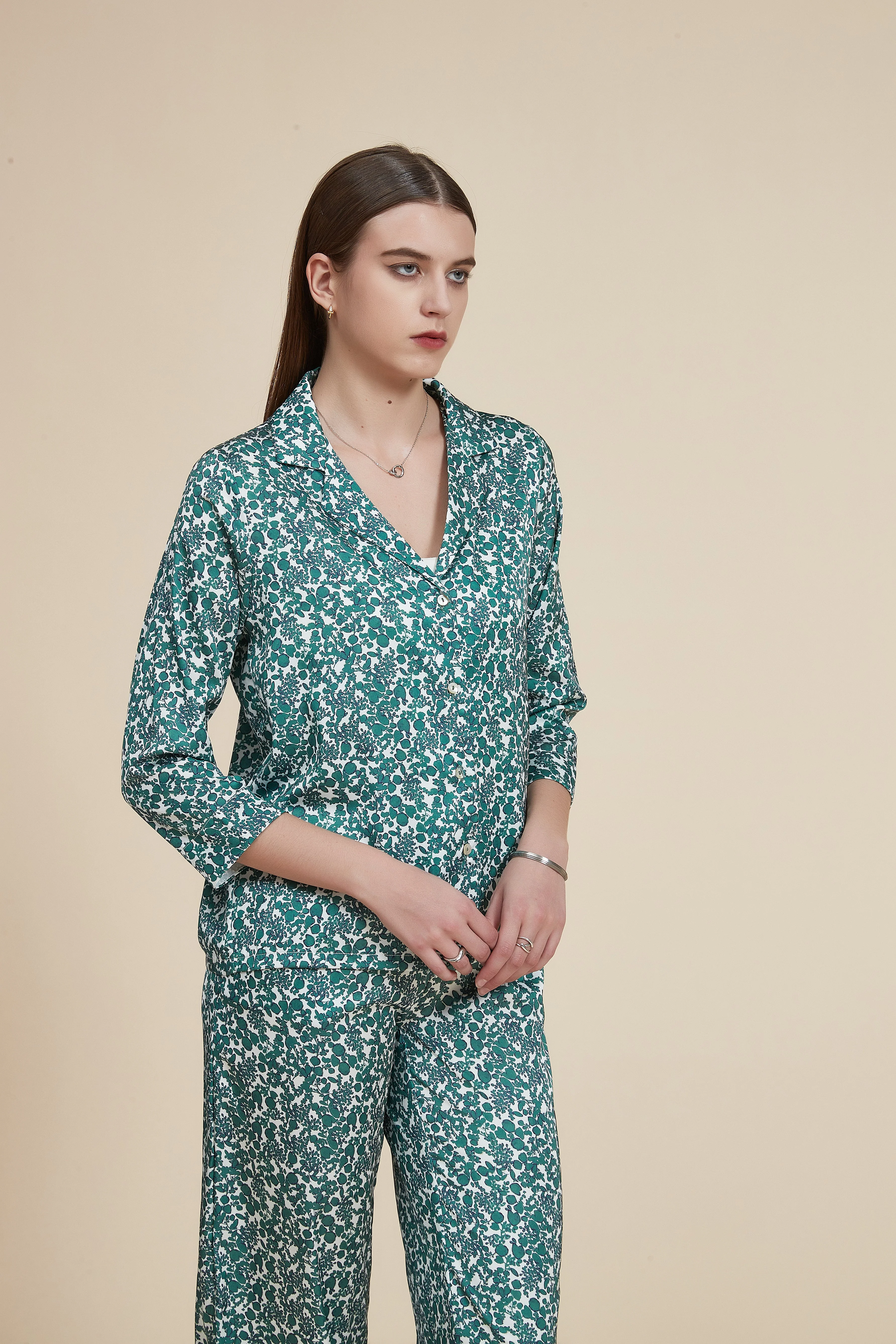 Patterned 3/4-sleeve pajamas - Image 4