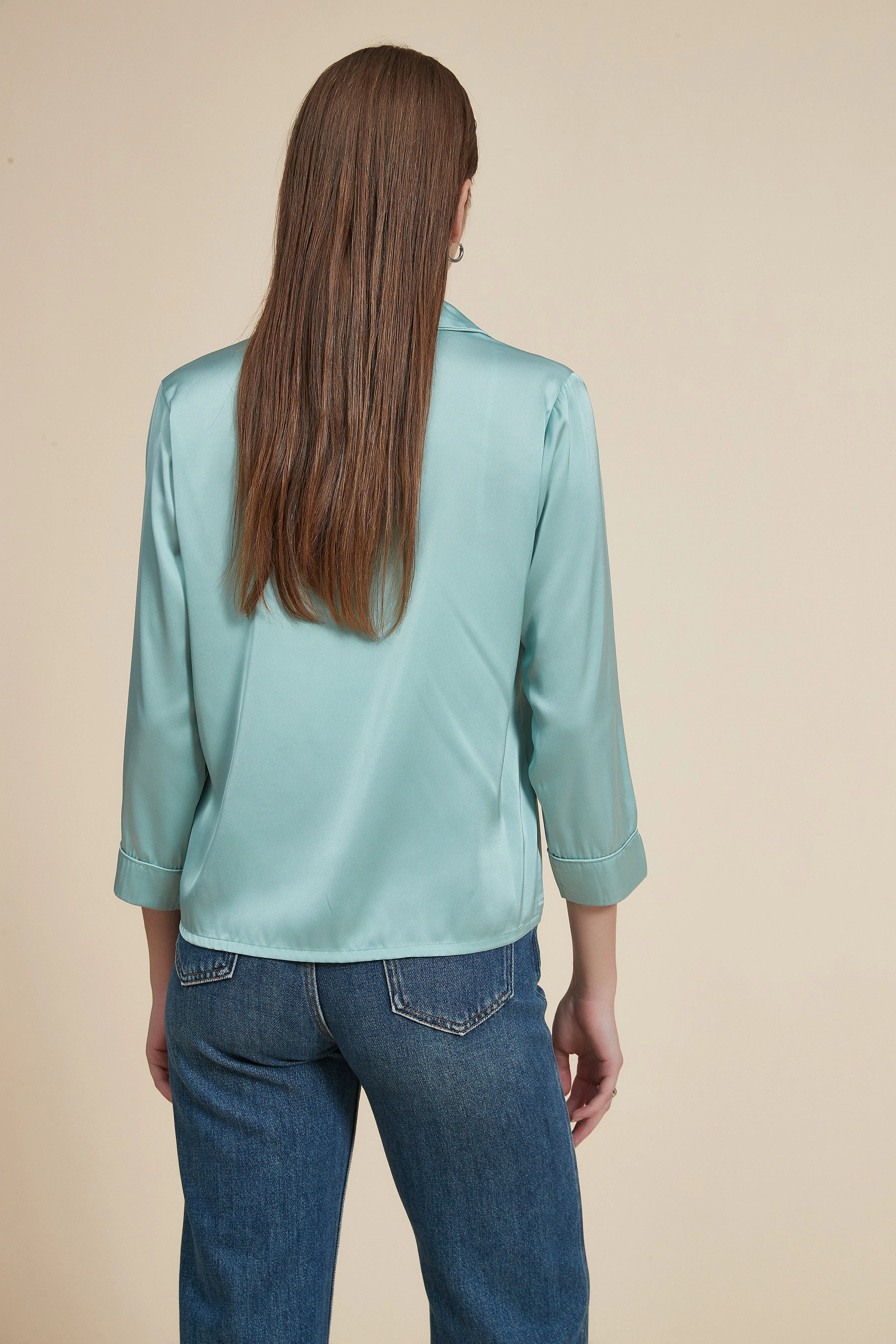 Plain 3/4 Sleeve Pajamas - Image 7