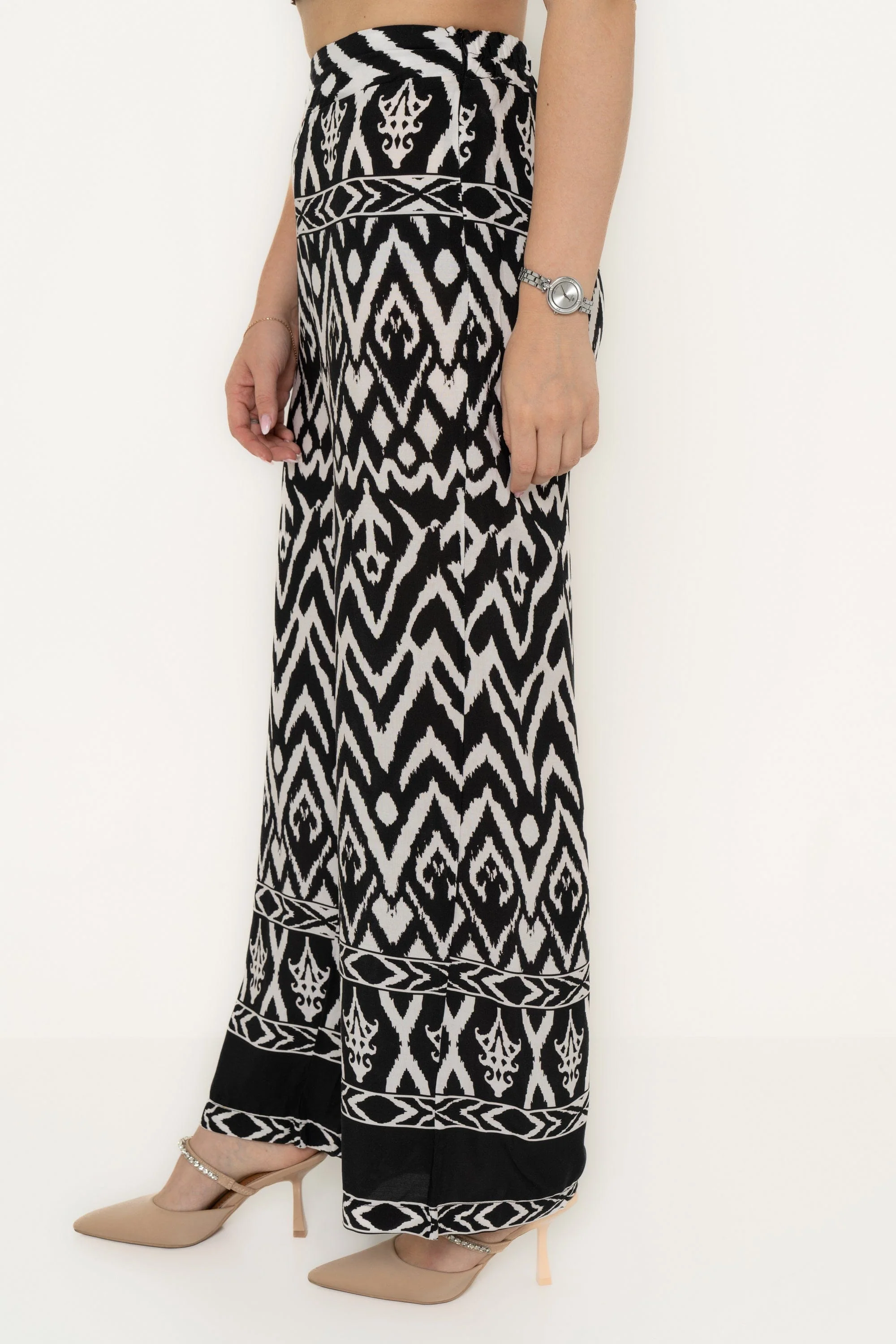 Wide-Leg Printed Trousers - Image 2