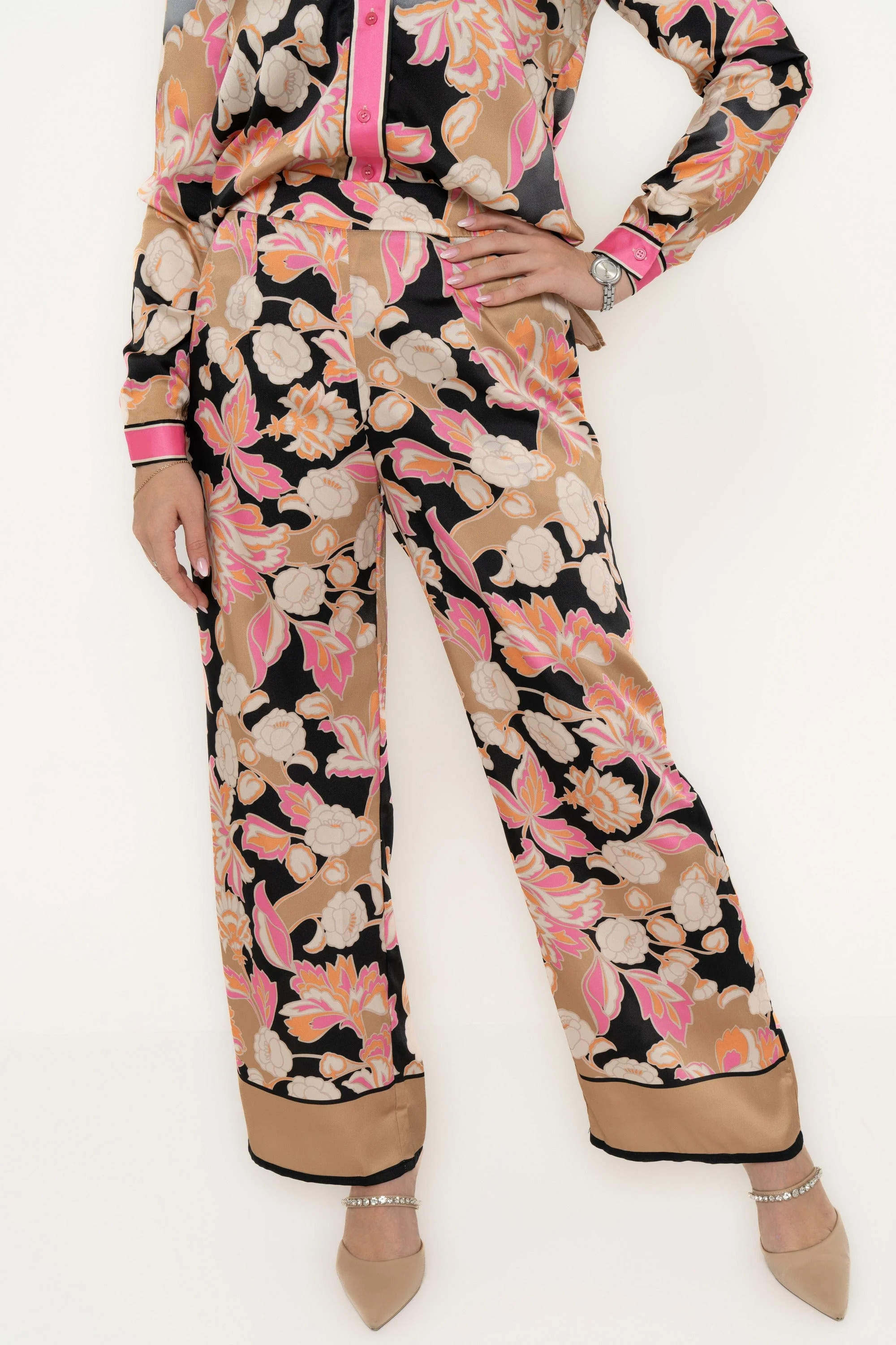Floral Wide Leg Trousers
