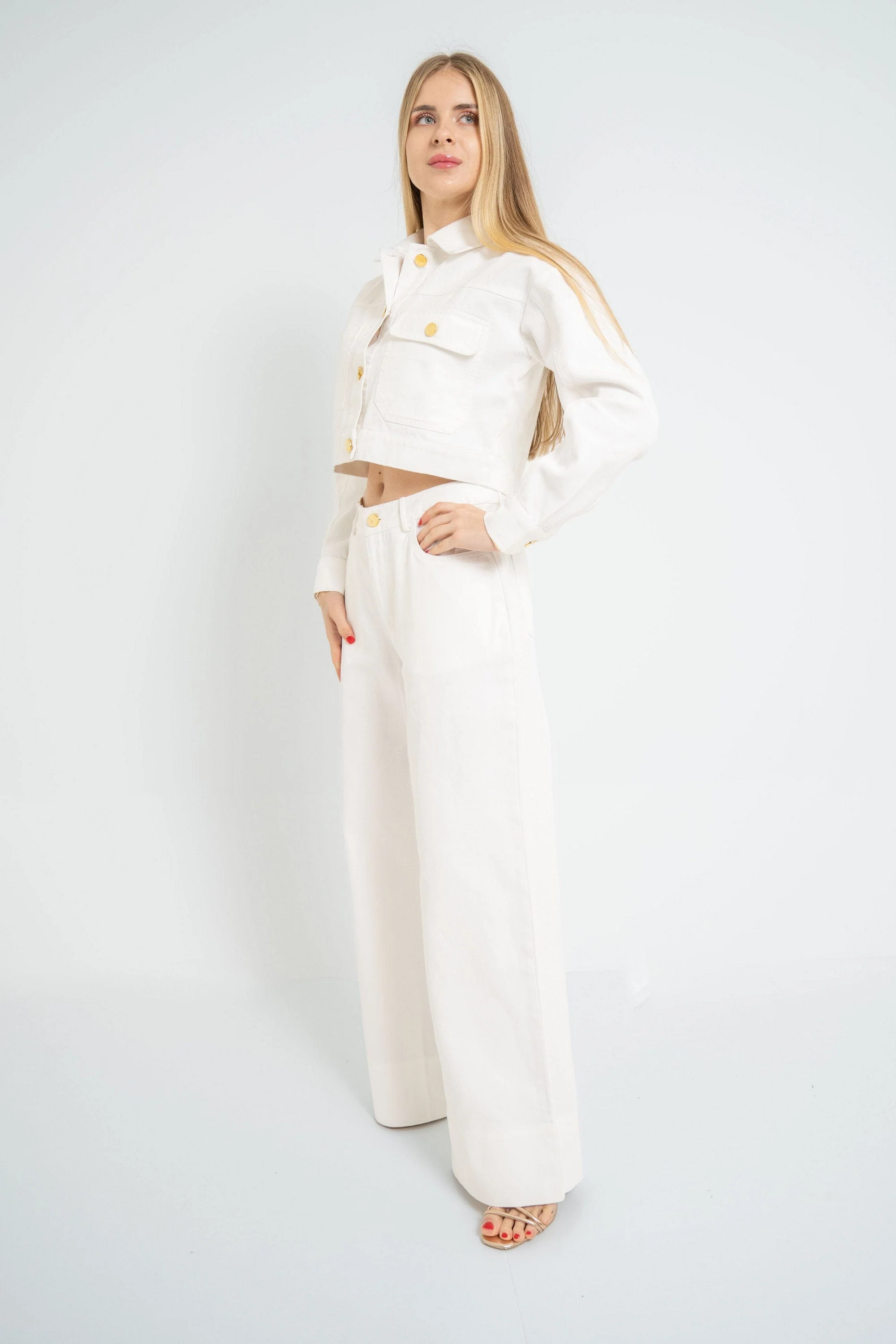 Wide-Leg Straight Cut Trousers - Image 2
