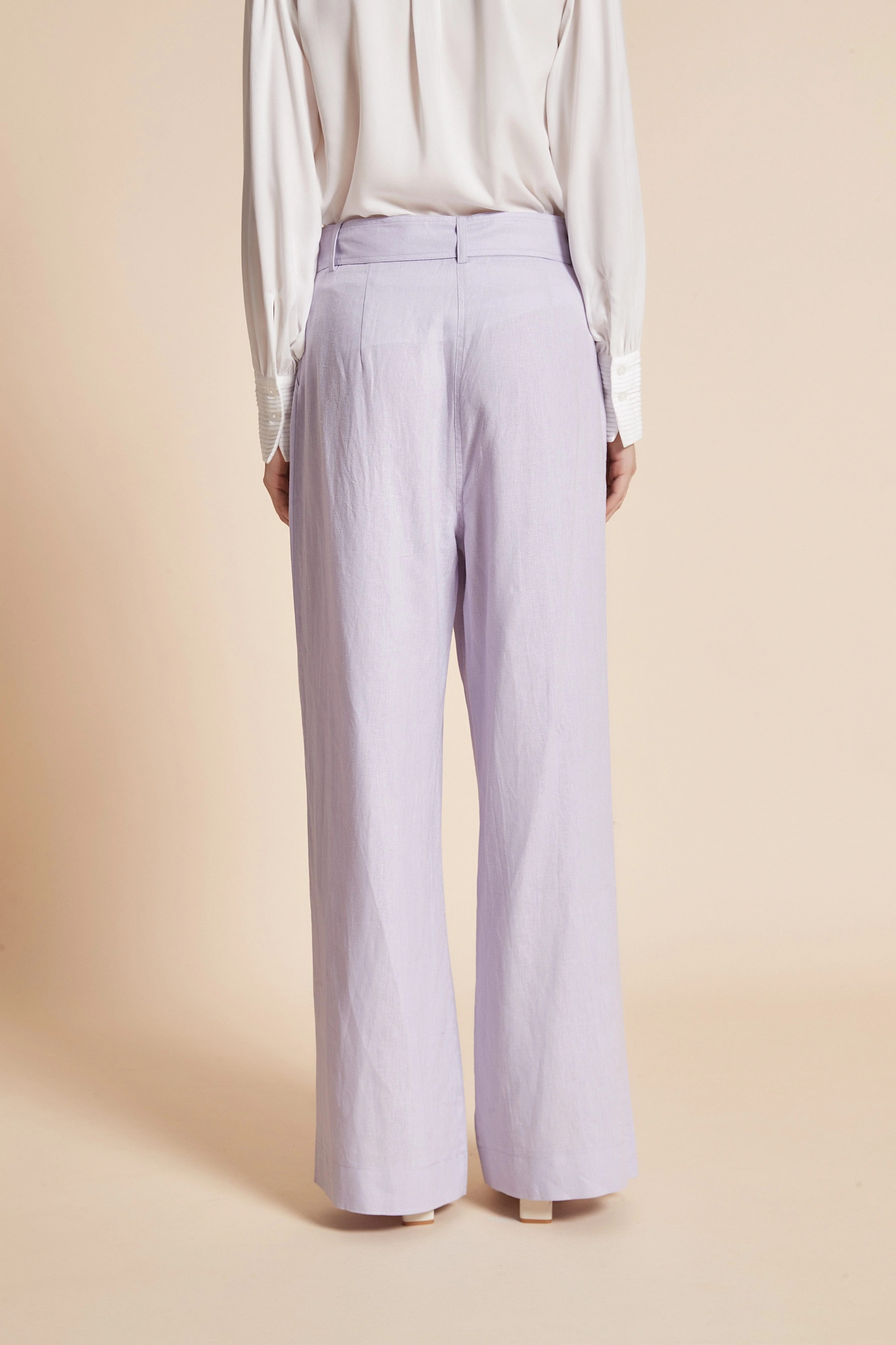 Long Wide Pants With Waist Belt - Image 9
