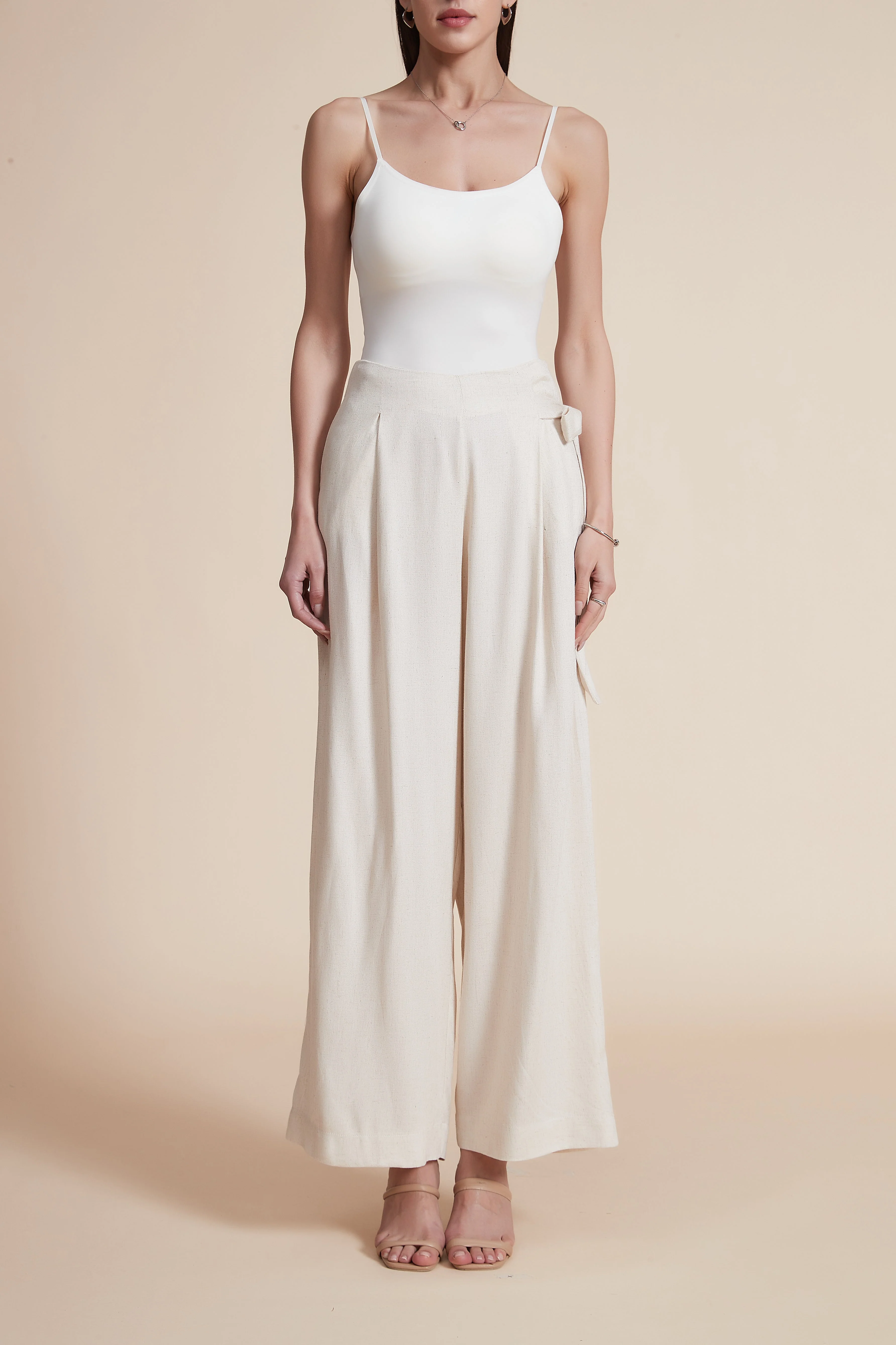 Wide-Leg Ruffled Long Pants - Image 2