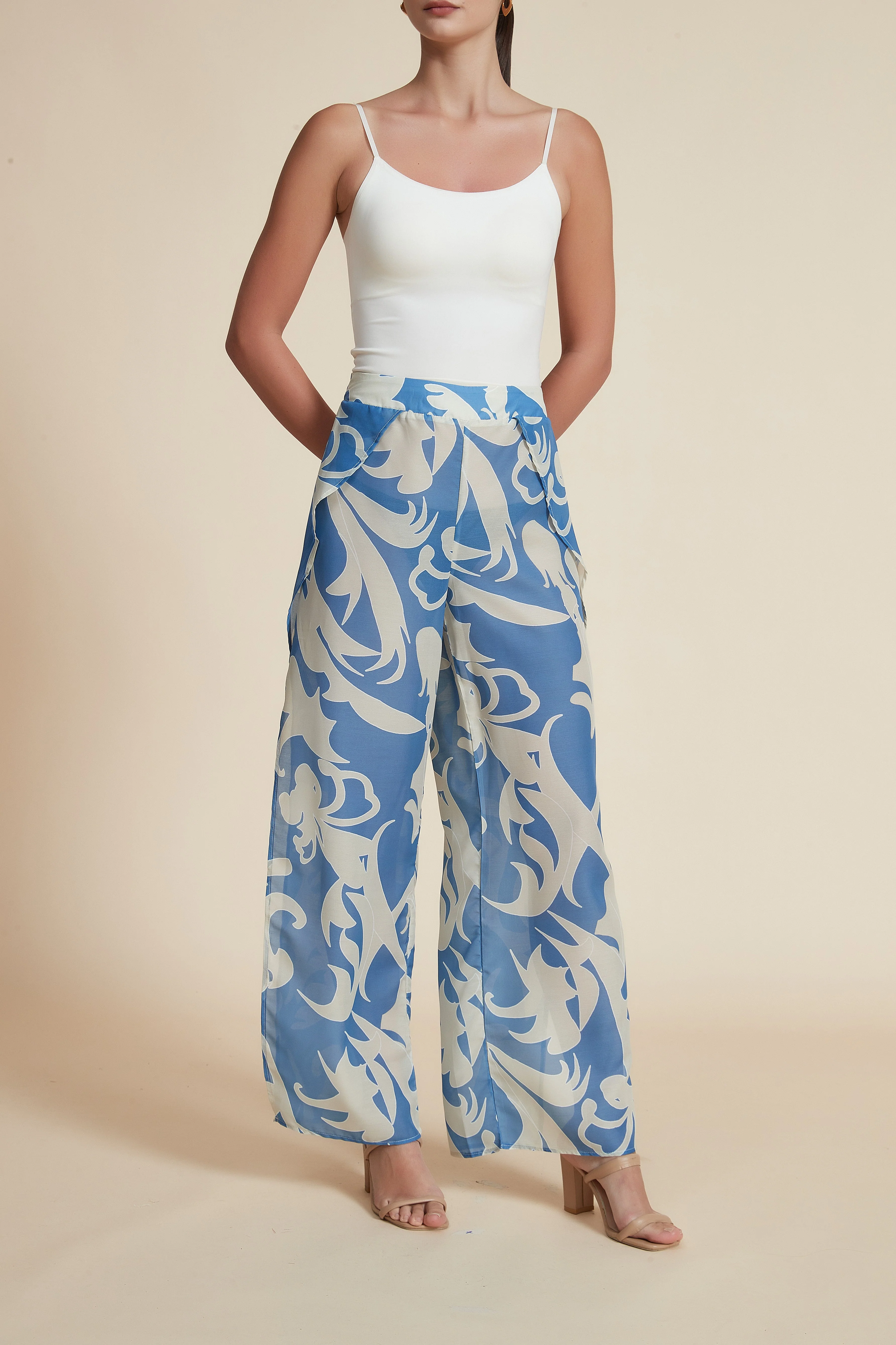 Wide Printed Long Pants