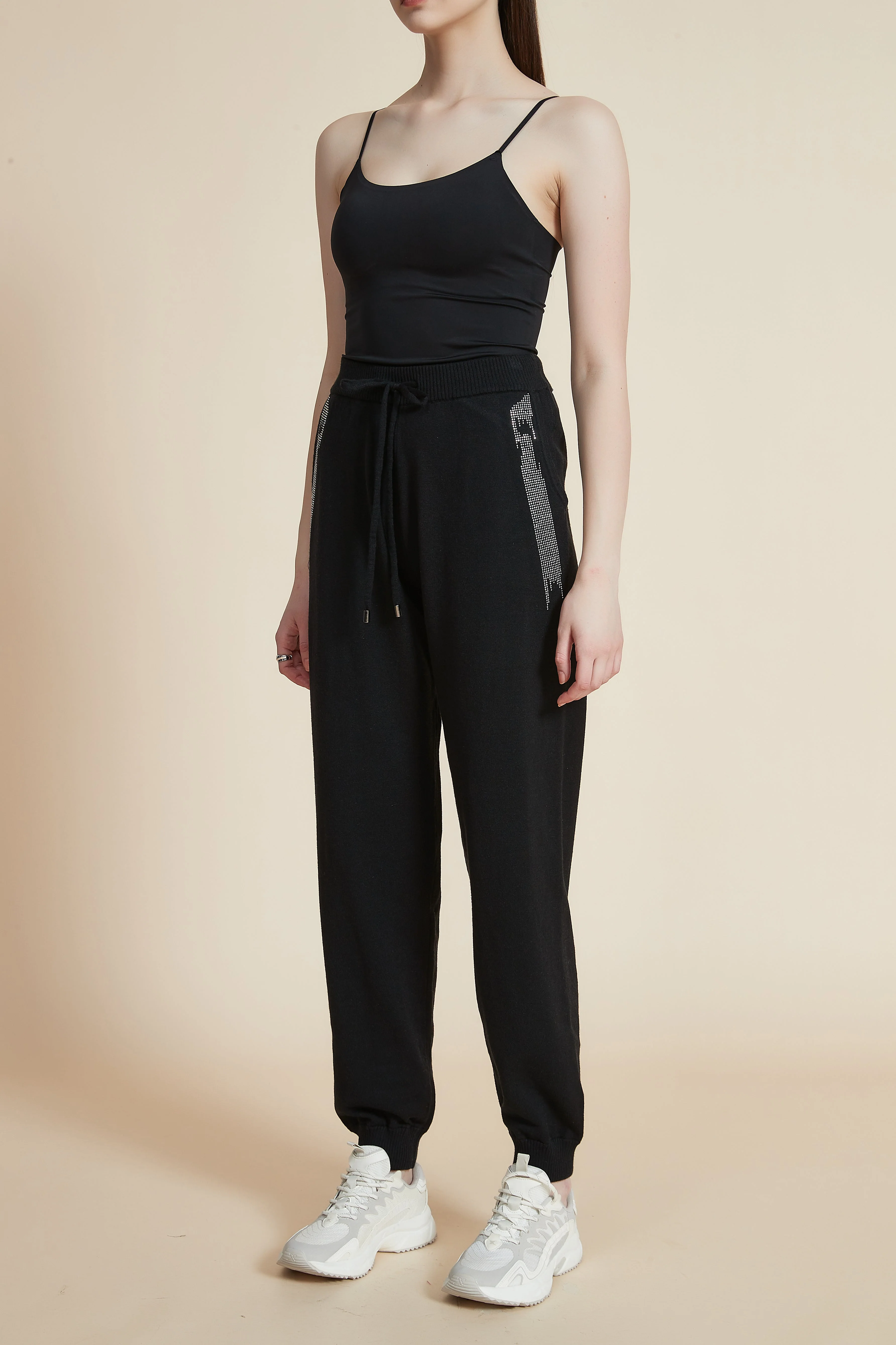 Embellished Sweatpants with Waist Tie - Image 6