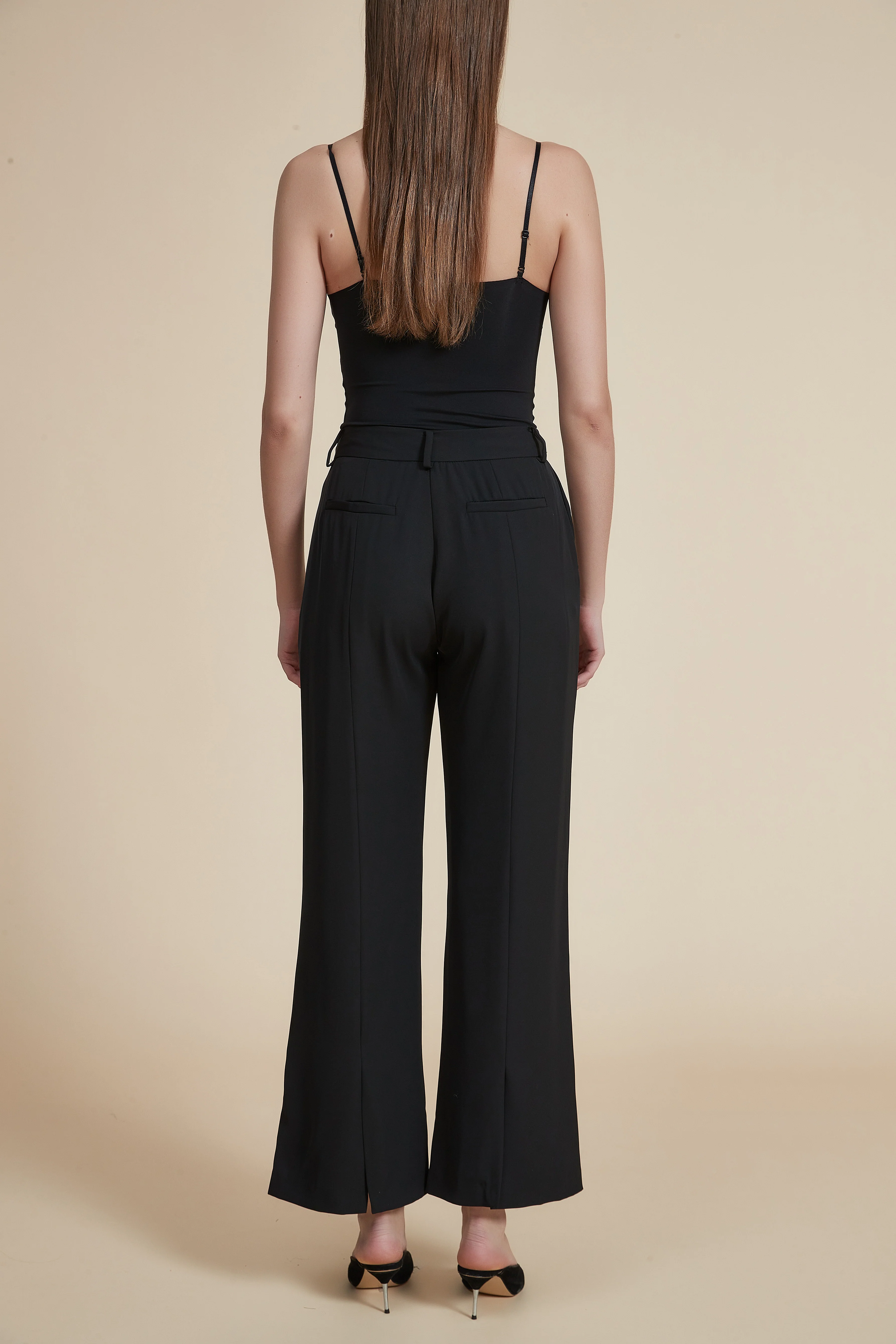 Plain Wide-Leg Ankle-Length Pants - Image 11