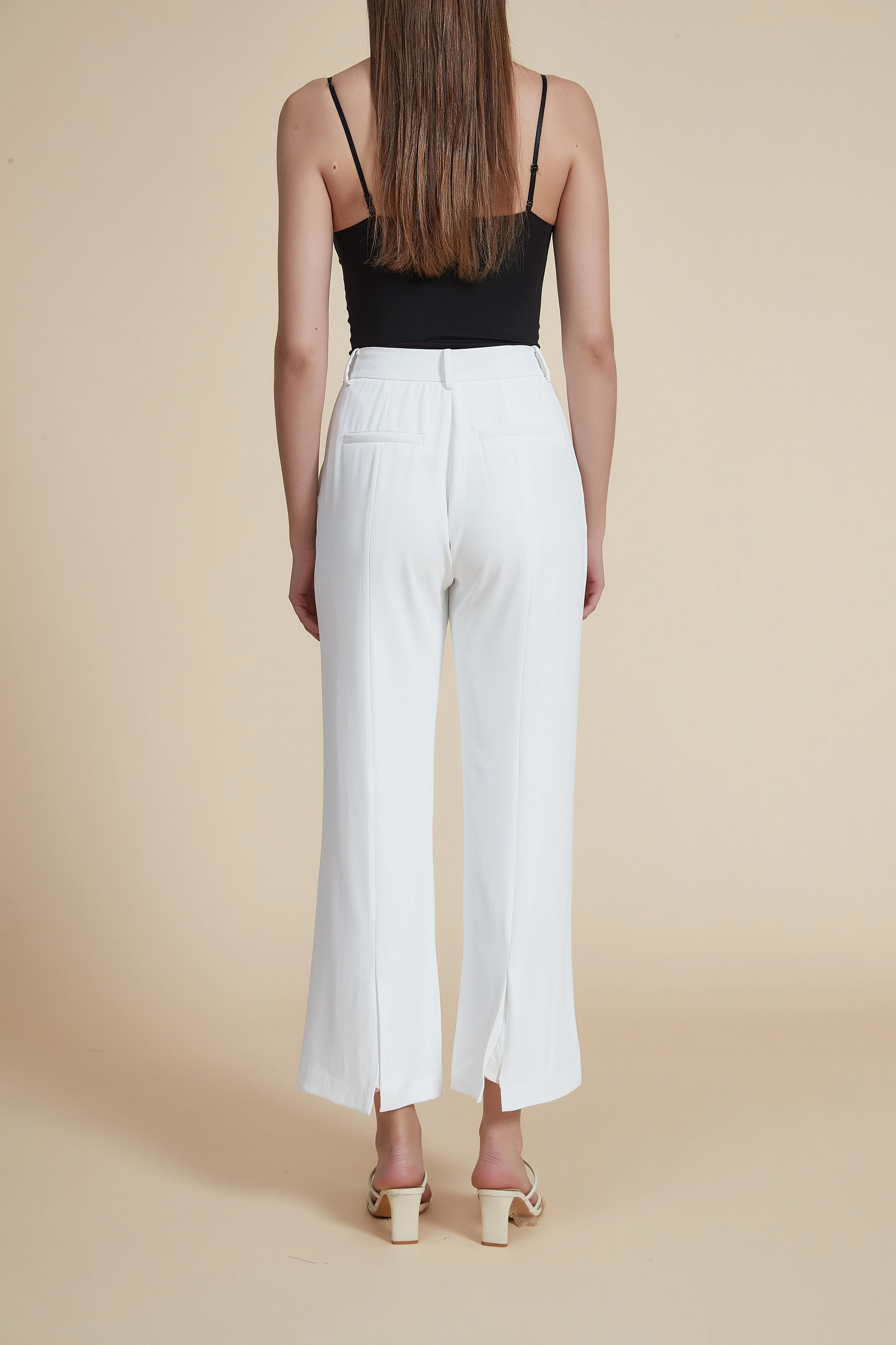Plain Wide-Leg Ankle-Length Pants - Image 6
