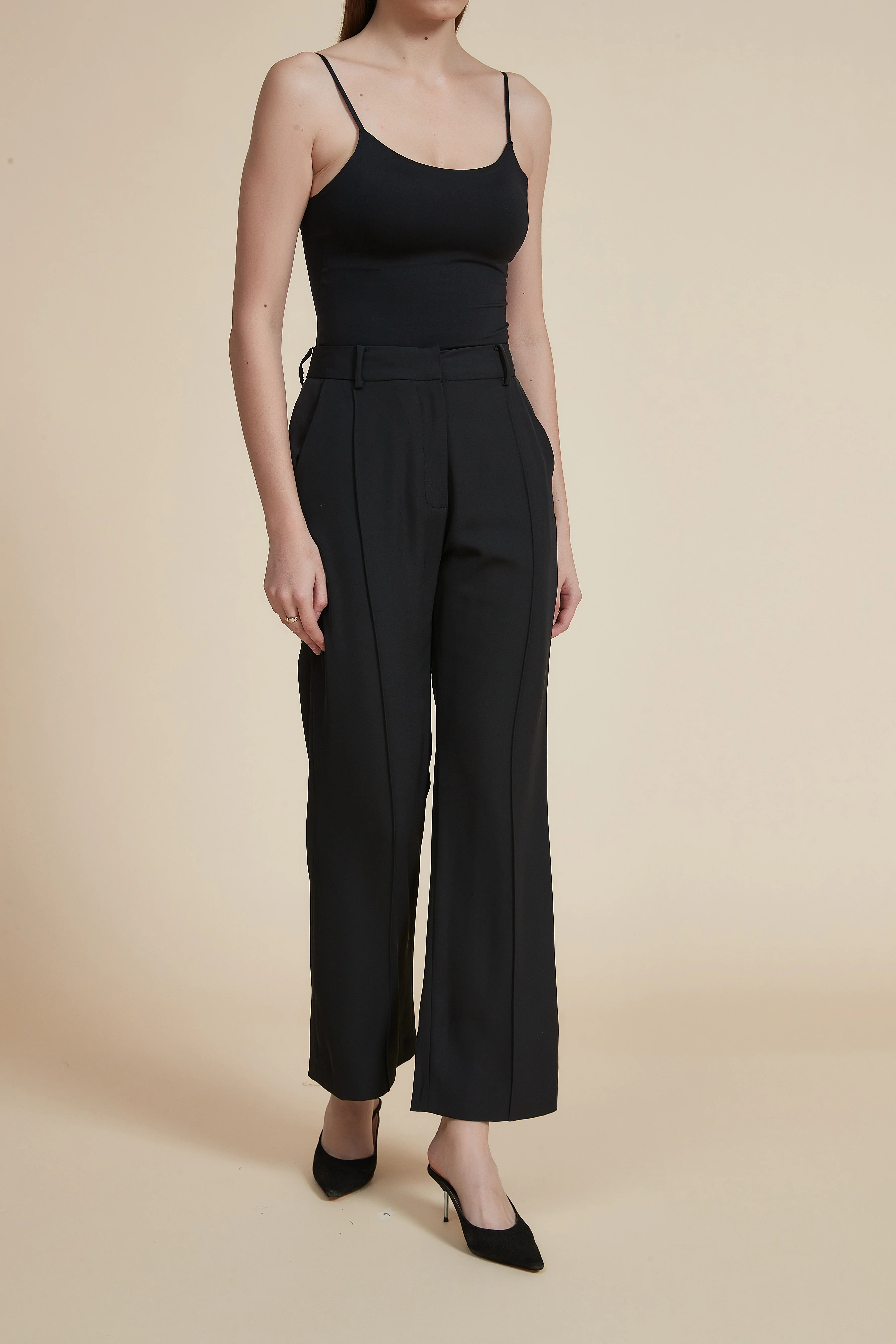 Plain Wide-Leg Ankle-Length Pants - Image 7