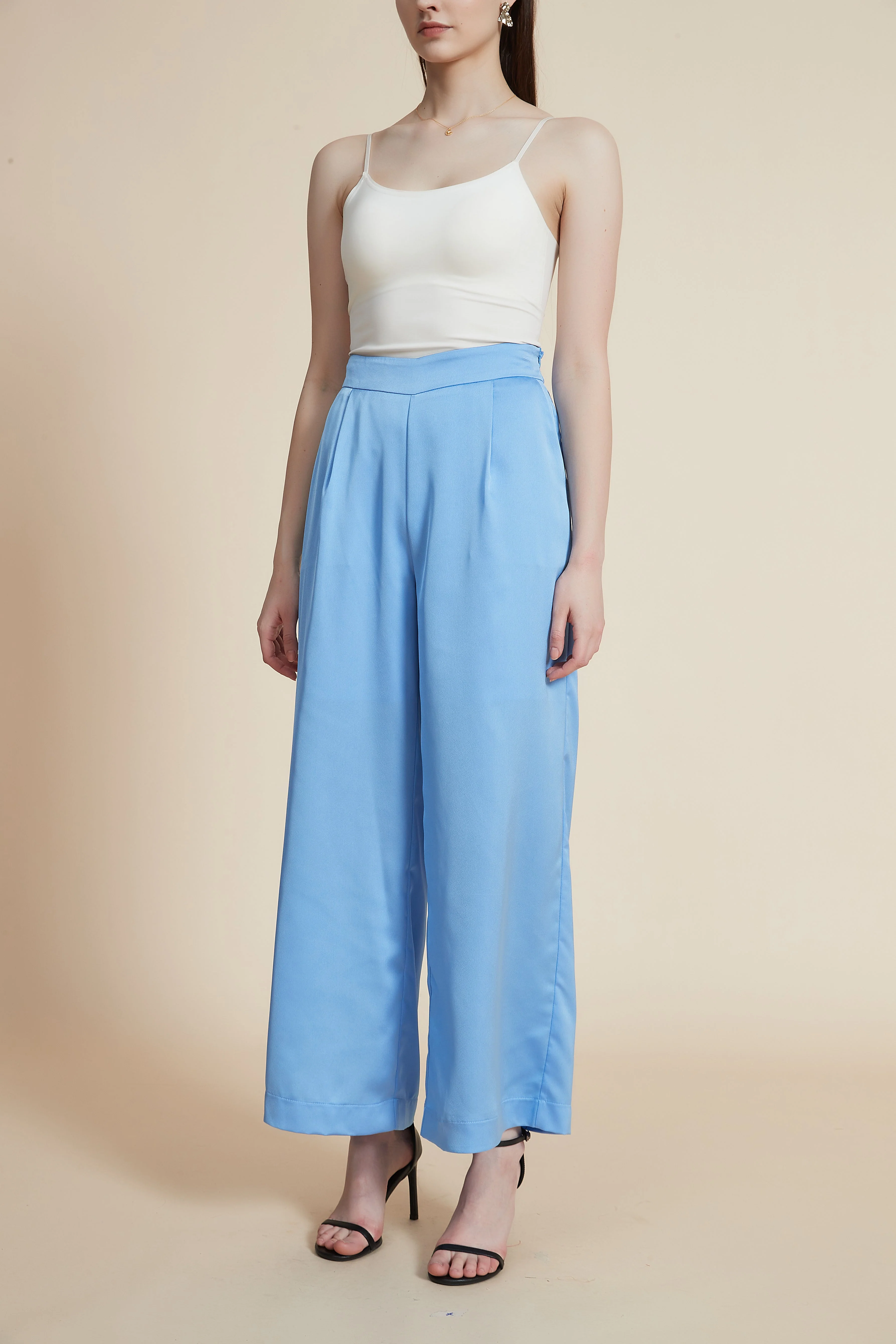 Women's Wide-Leg Trousers with Long Legs, Solid Color - Image 5