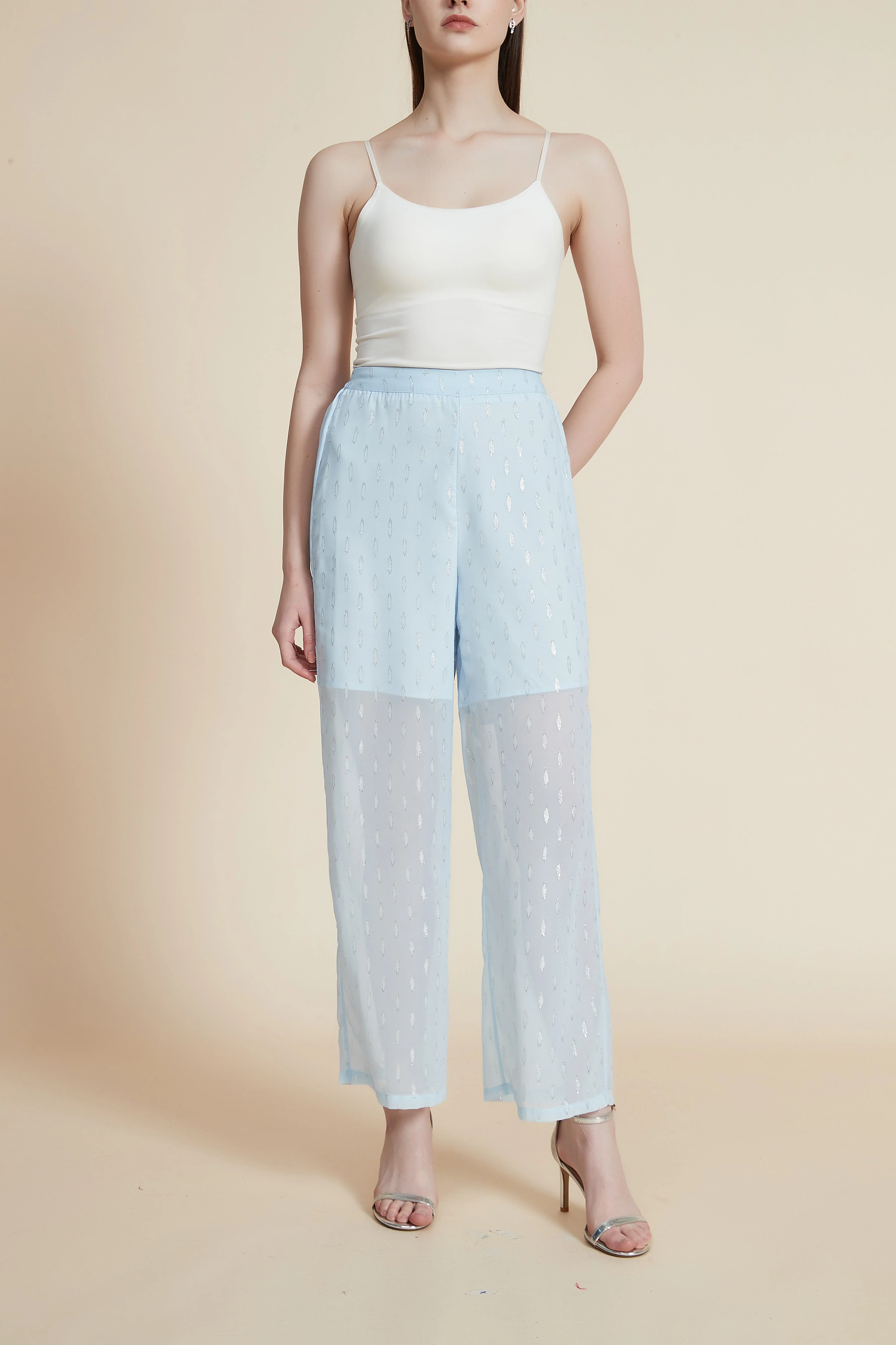 Sheer wide patterned pants - Image 2