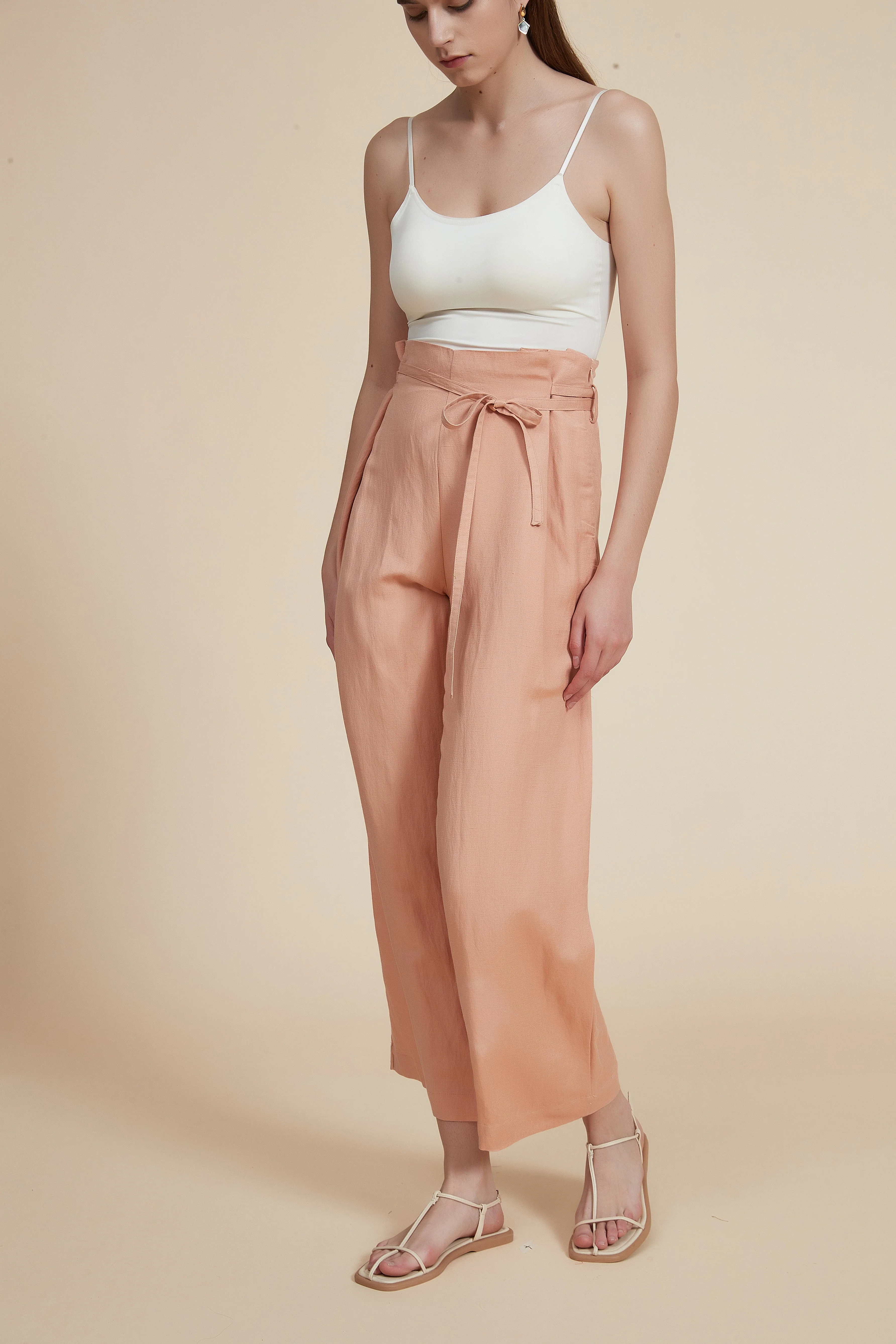Loose-Fit Long Pants with Drawstring Waist