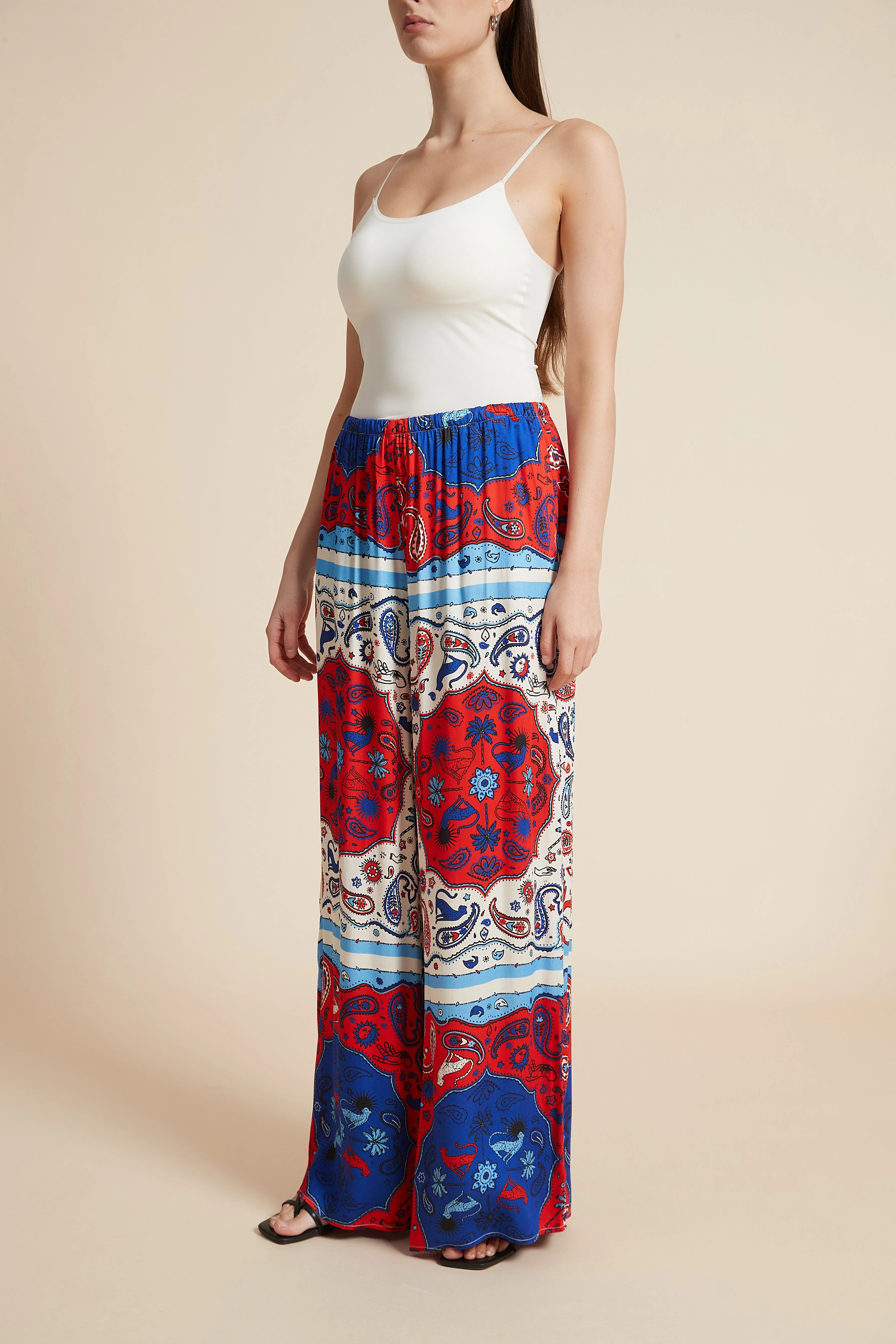 Wide-Leg Printed Trousers - Image 4