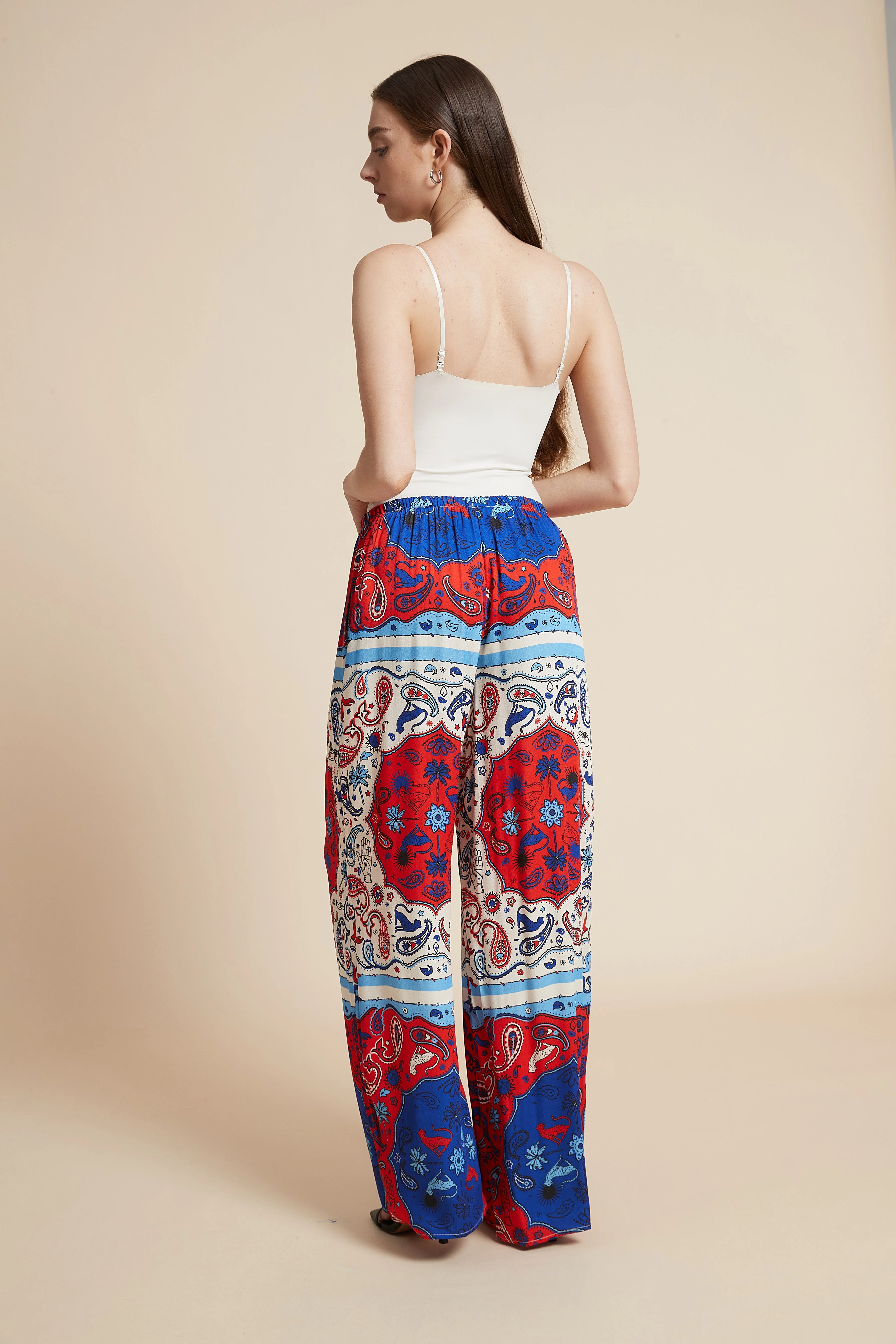 Wide-Leg Printed Trousers - Image 5