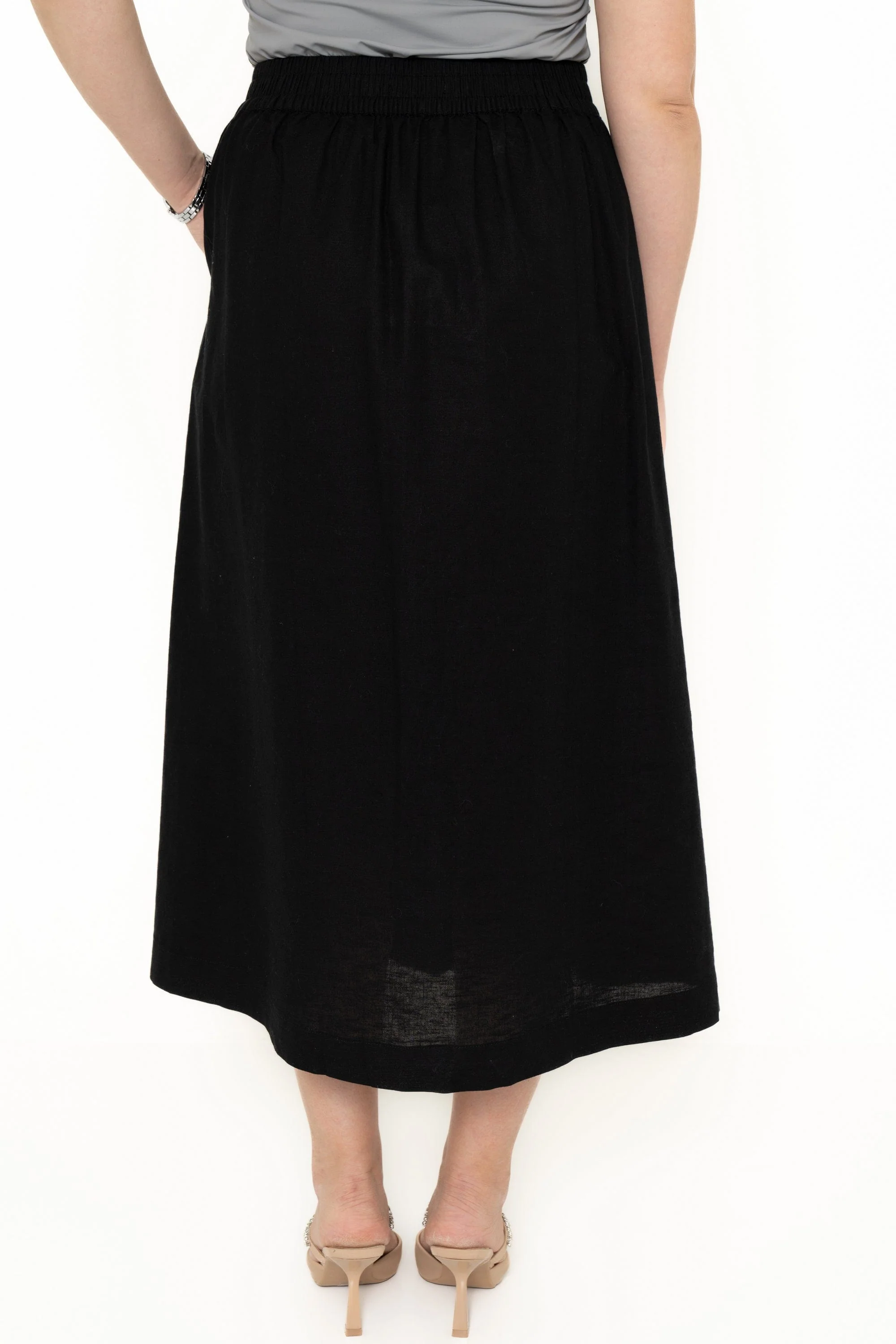 High-Waisted Skirt With Front Buttons - Image 11