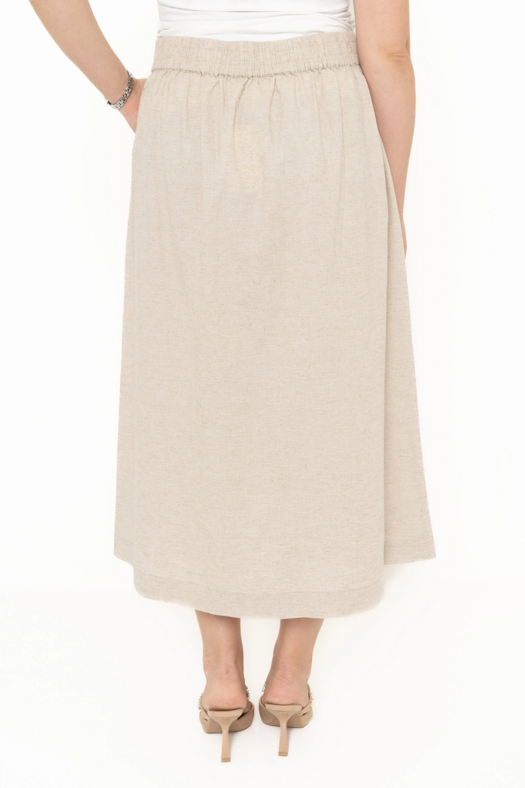 High-Waisted Skirt With Front Buttons - Image 8