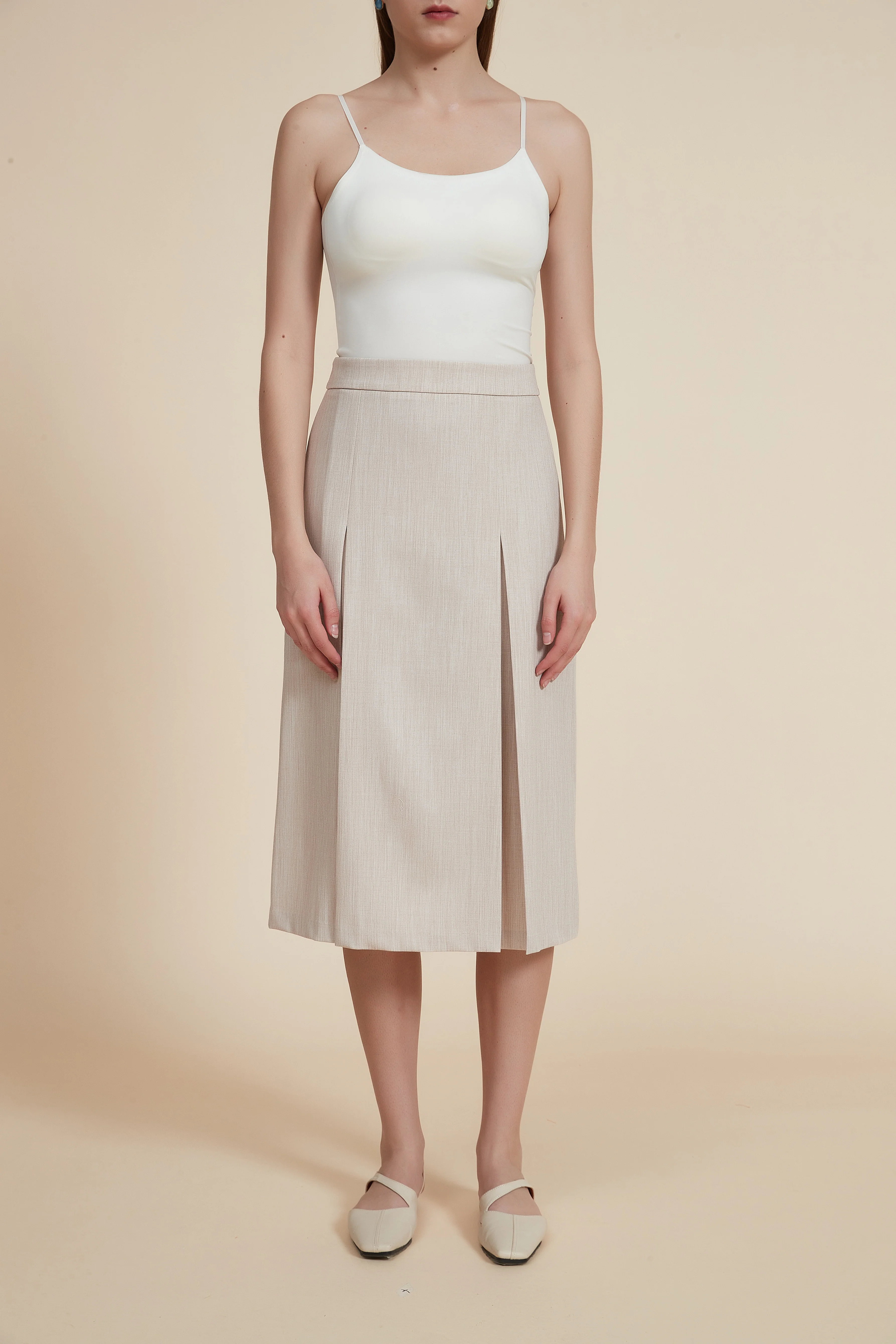 Ruffled Midi Skirt with Side Details - Image 2