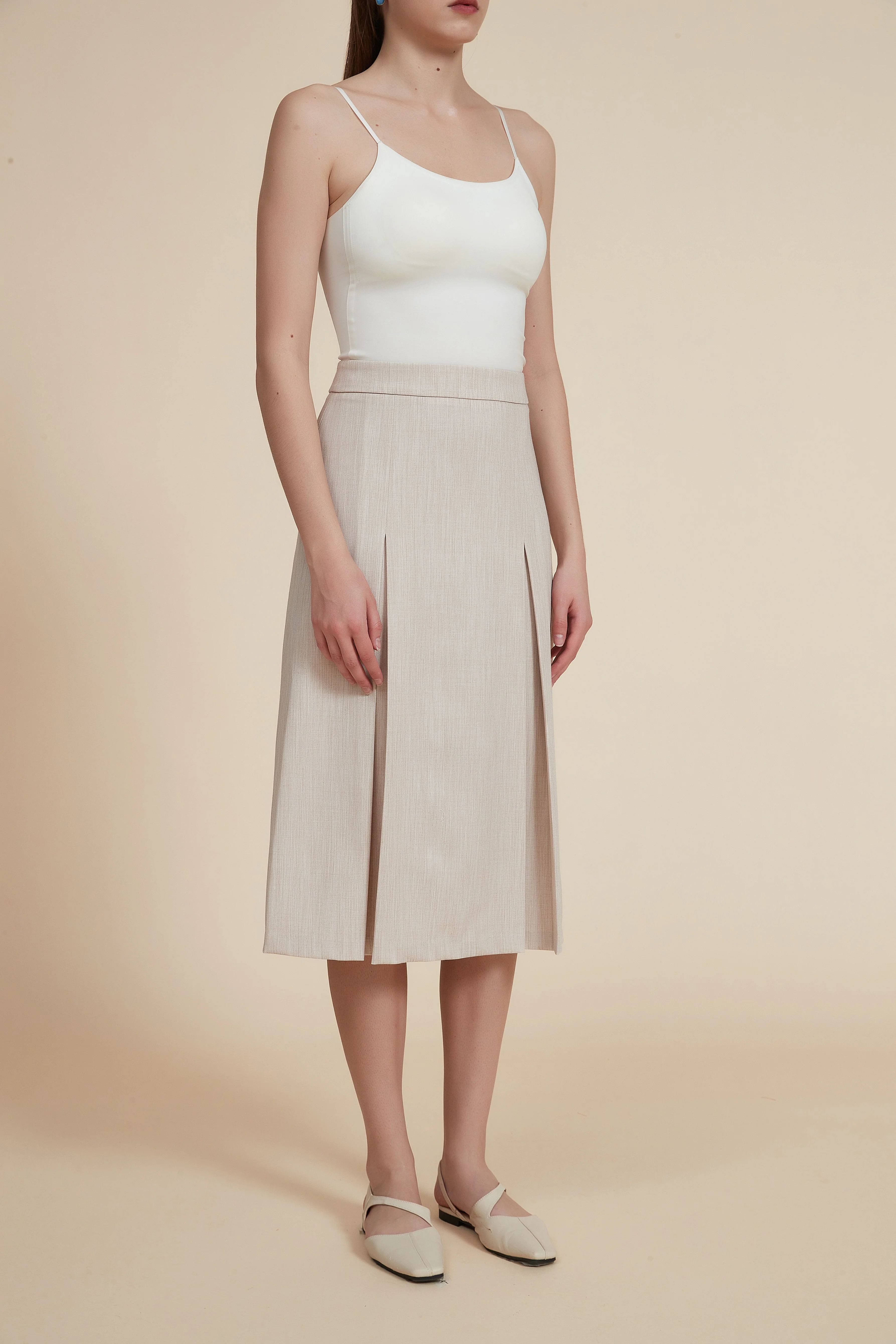 Ruffled Midi Skirt with Side Details - Image 3