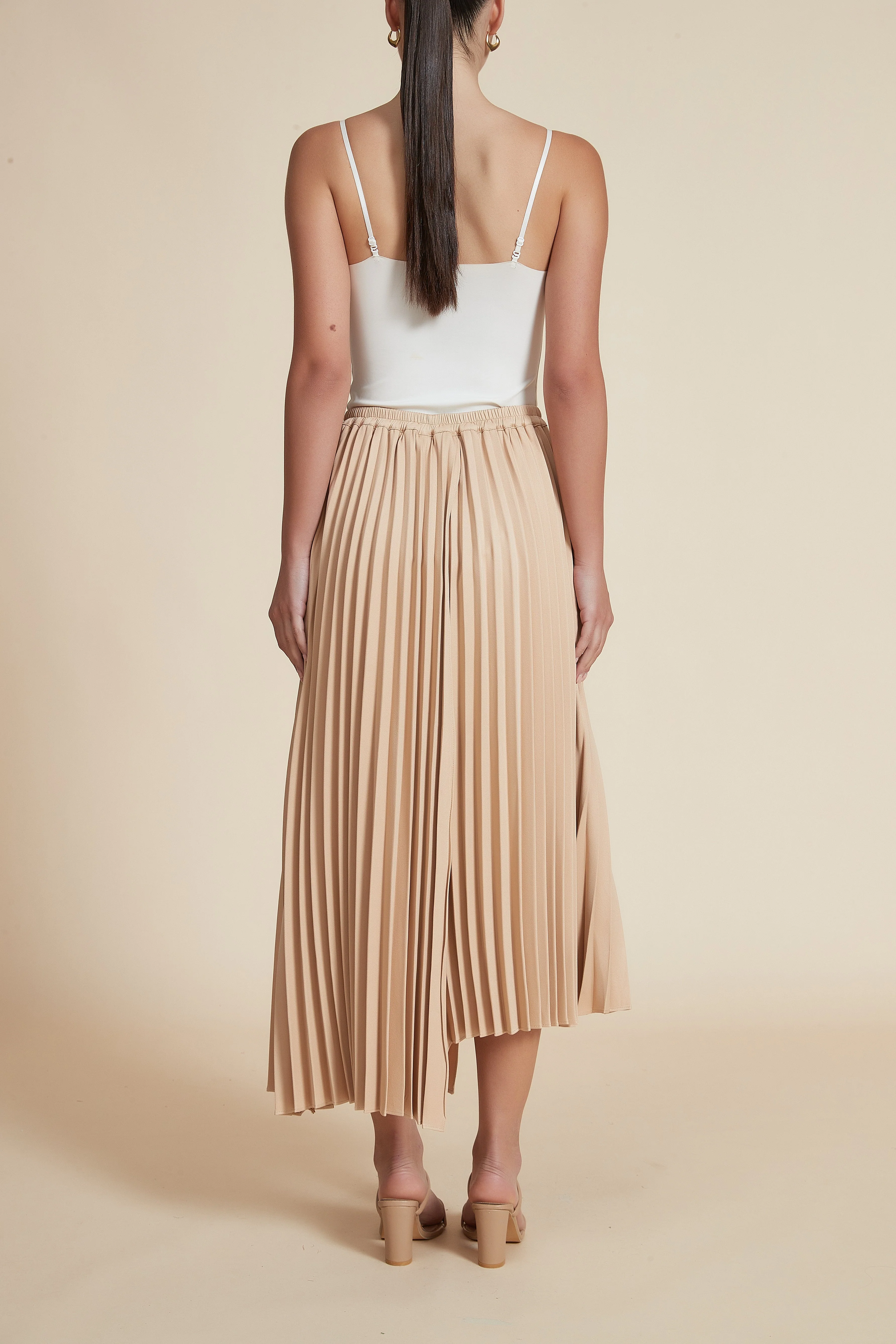 Asymmetrical Pleated Midi Skirt - Image 5