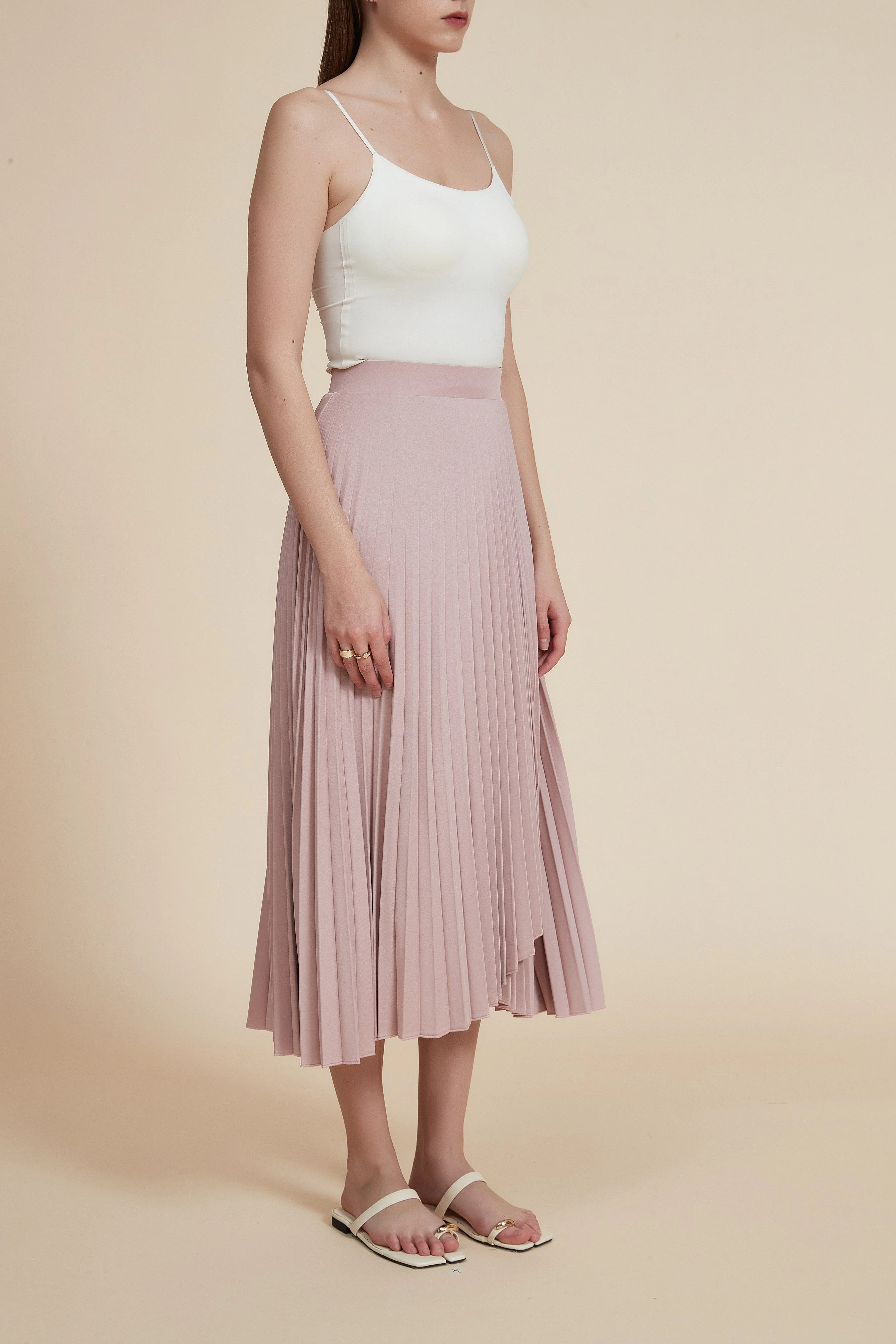High-Waisted Pleated Midi Skirt - Image 5